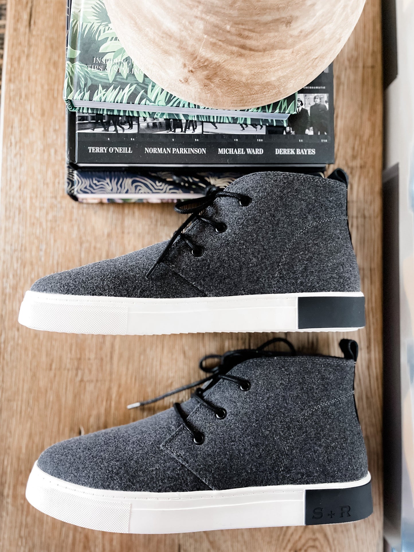 Men's Charcoal Flannel High Top Sneakers