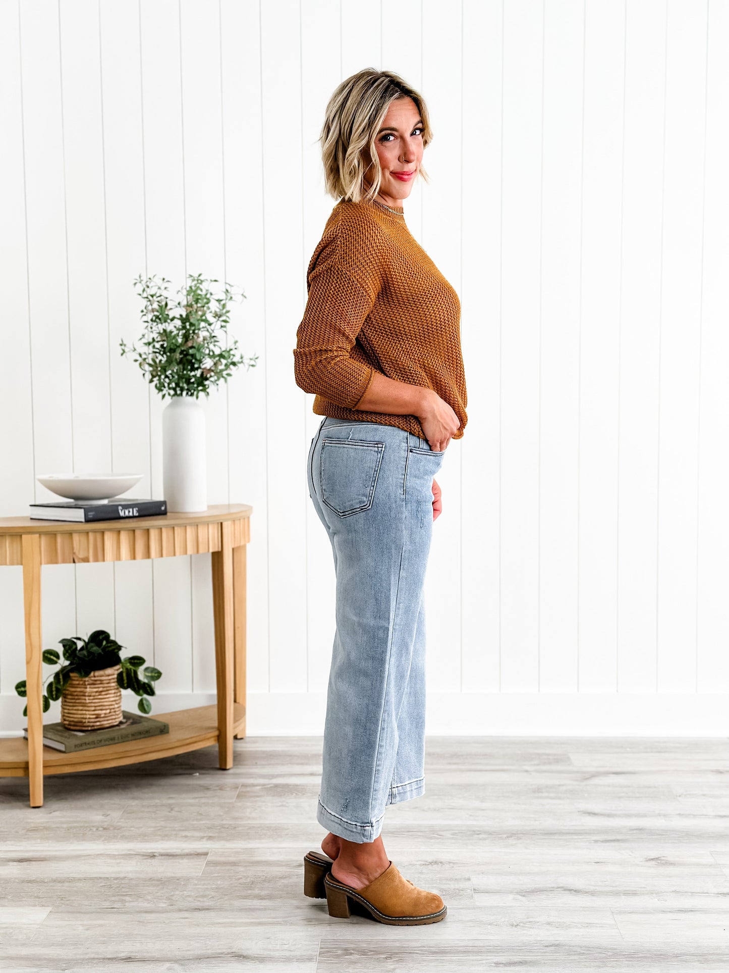 Risen The Essential Wide Leg Crop Jeans