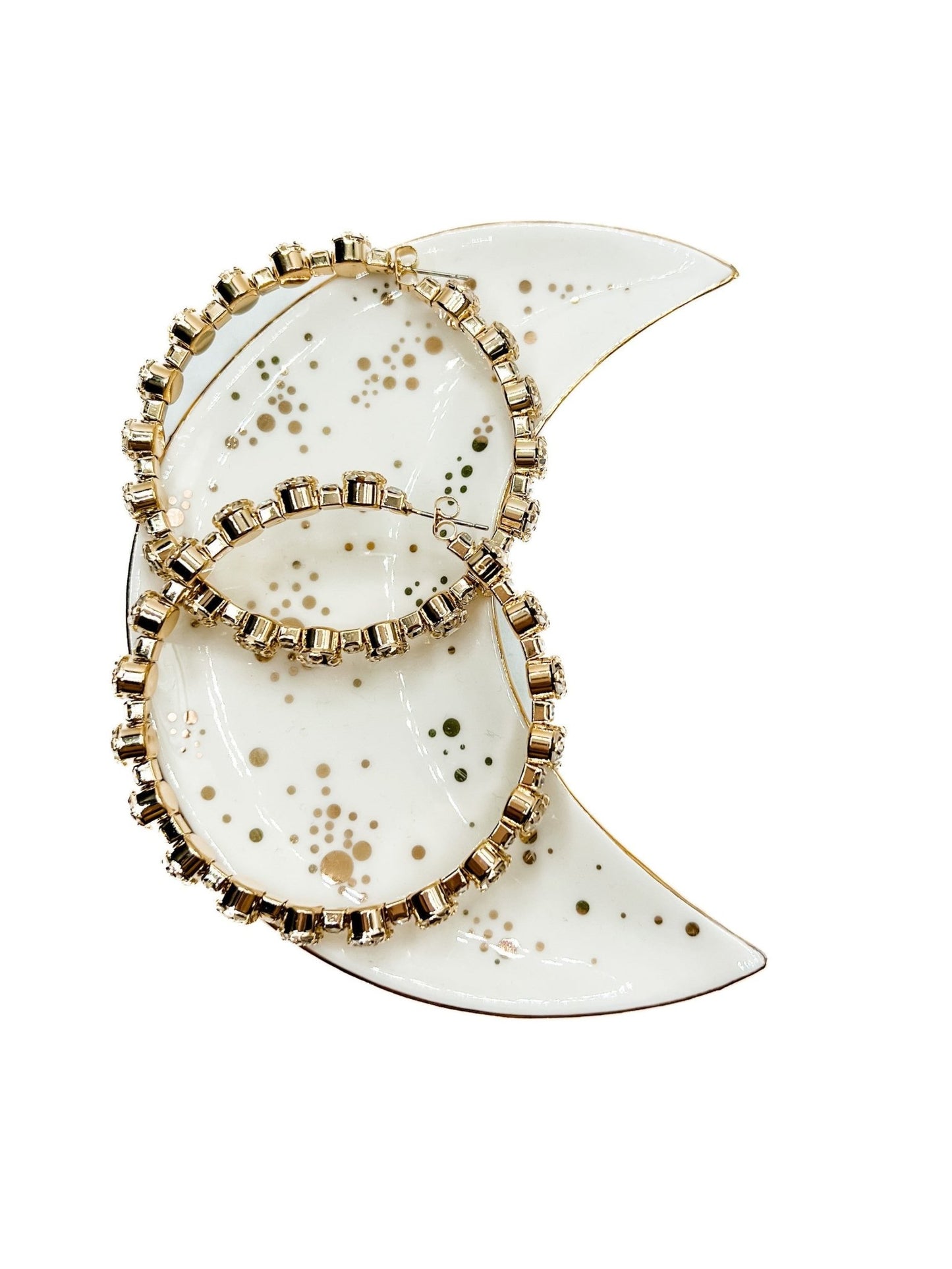 Love, Poppy Bling Crystal Paved Hoop Earring (Multiple Colors) - Freckled Poppy