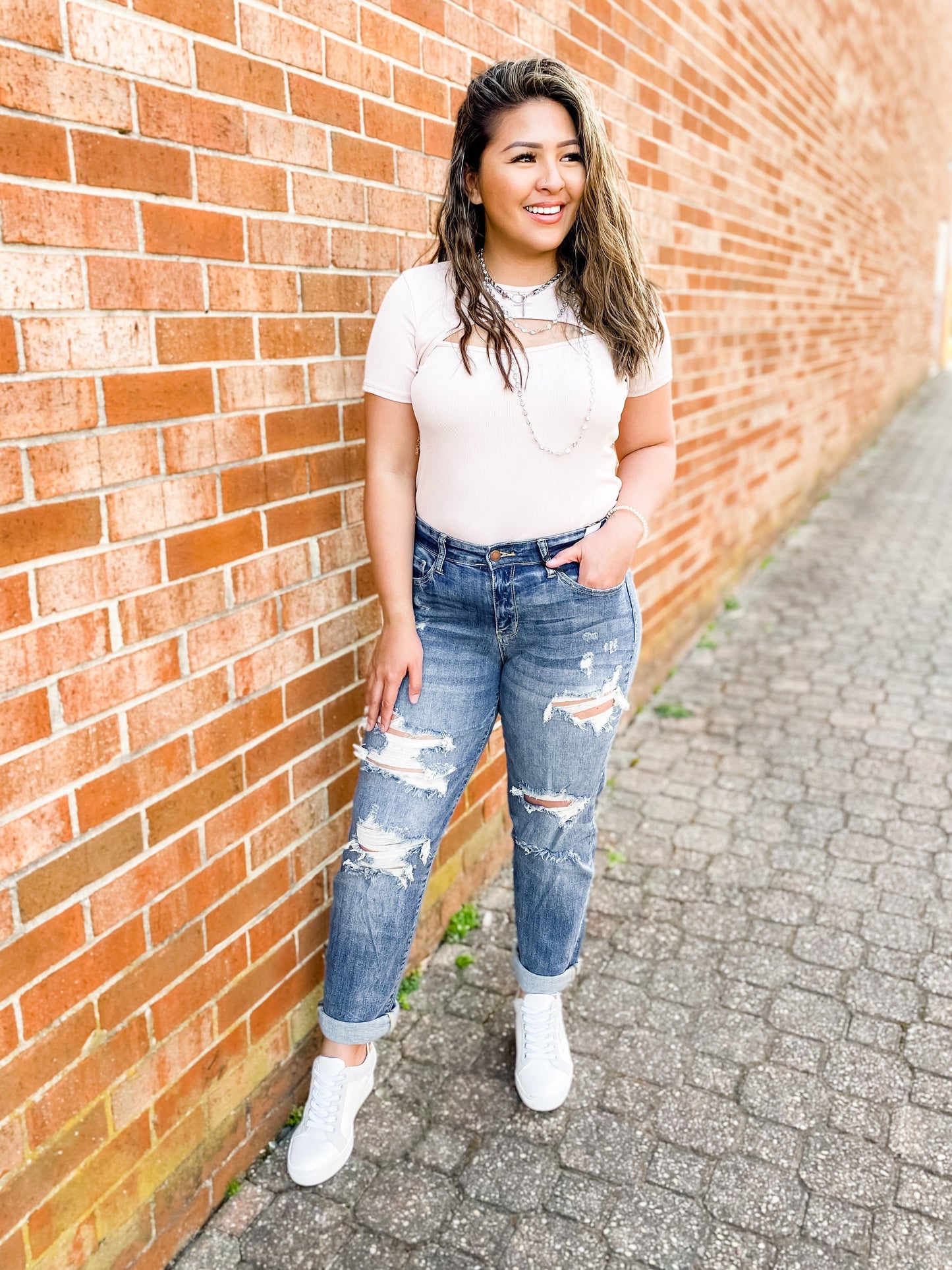 Judy Blue Yoda Best Distressed Boyfriend Jeans