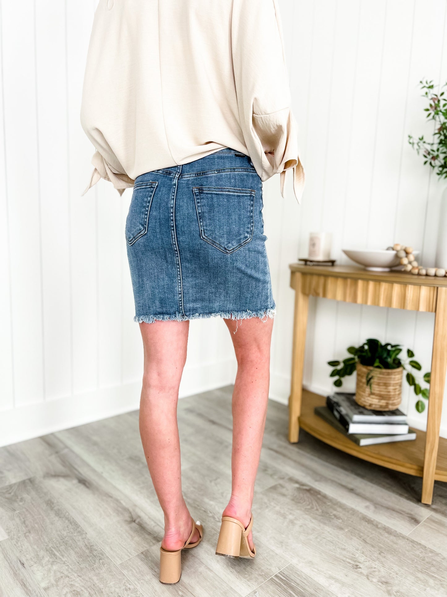Risen Raw Hem Mini Skirt