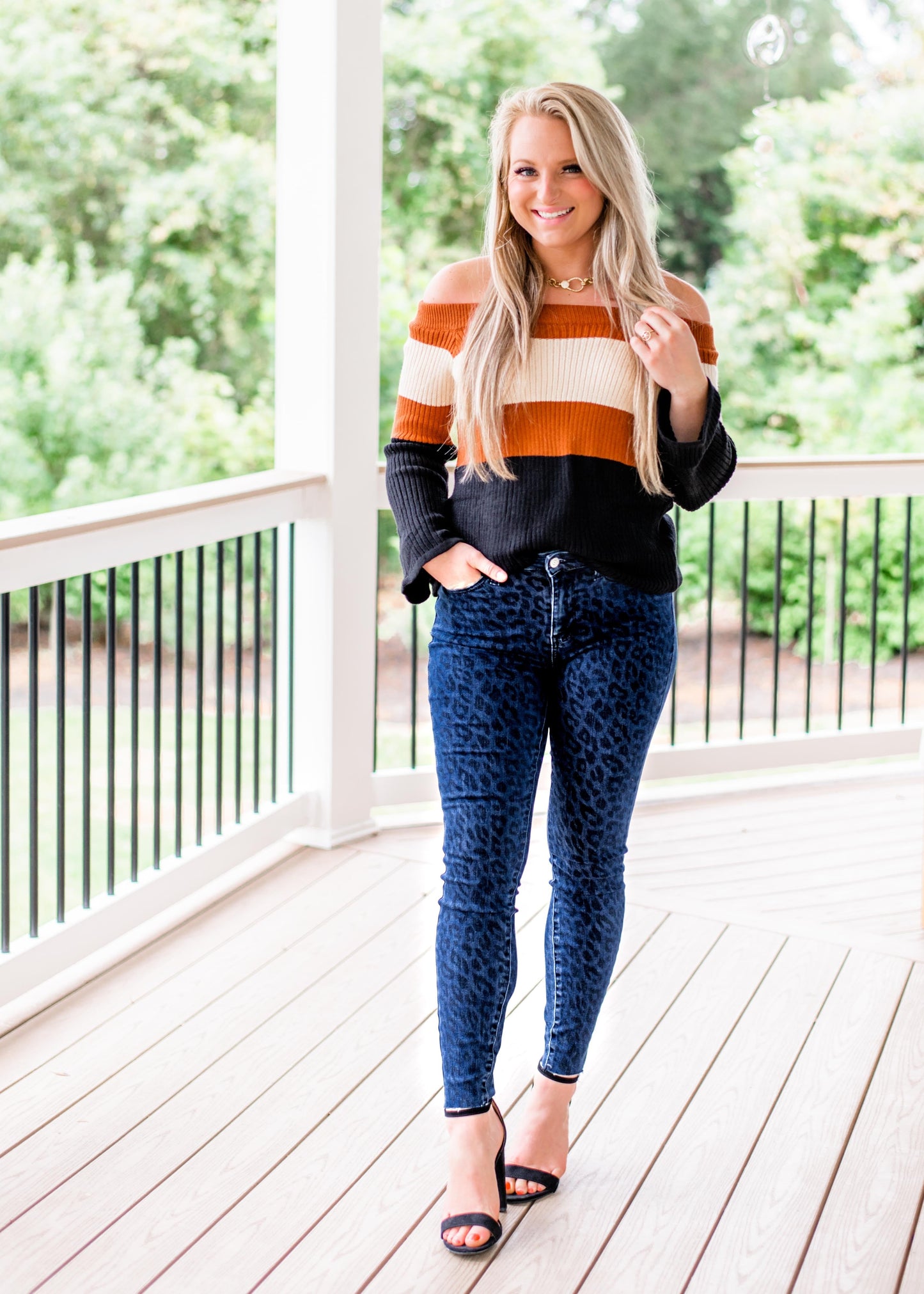 Judy Blue Denim Leopard Print Skinny Jeans