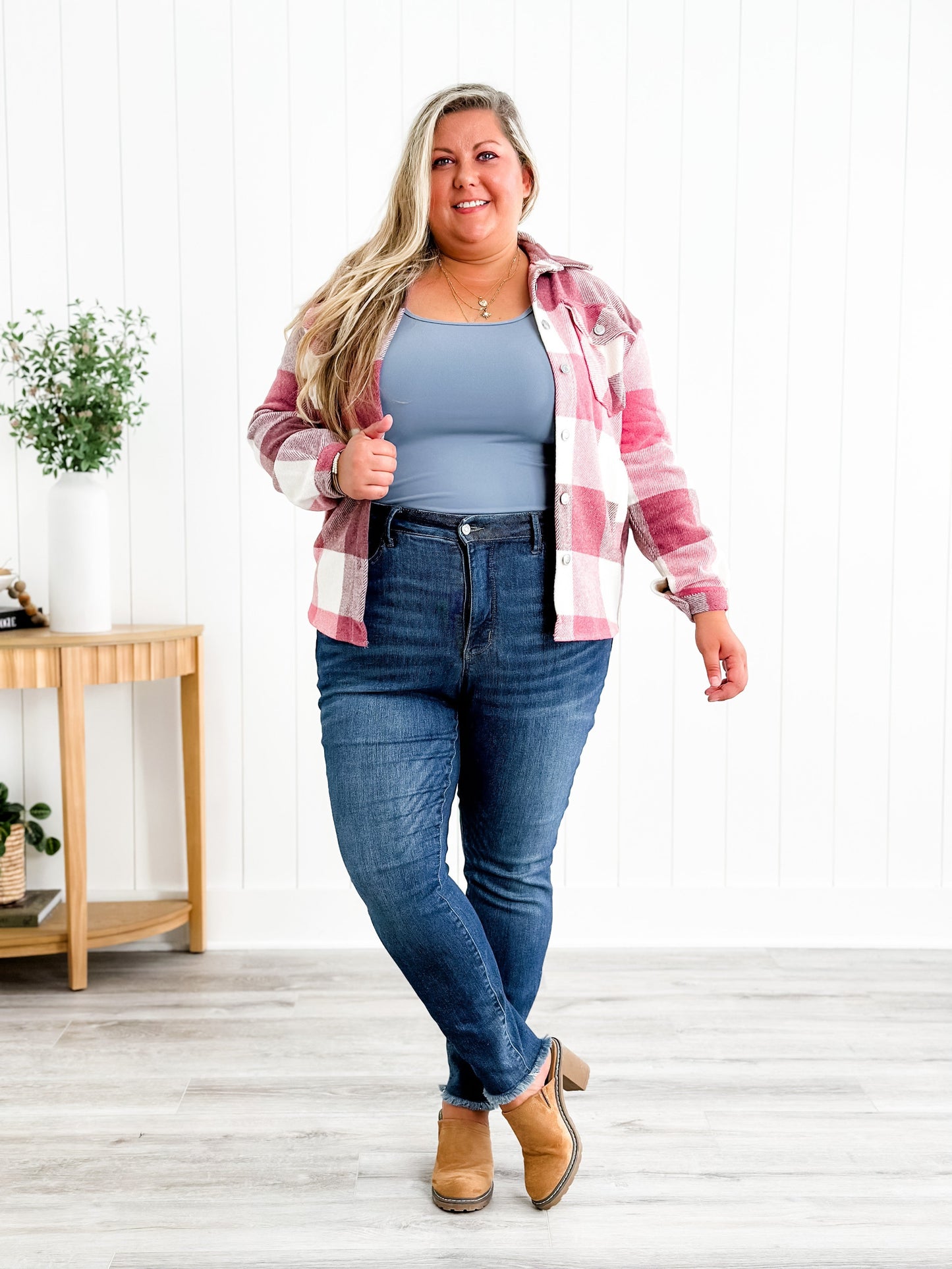 Judy Blue What Dreams are Made Of High Rise Medium Wash Tummy Control Side Slit With Frayed Hem Skinny Jeans