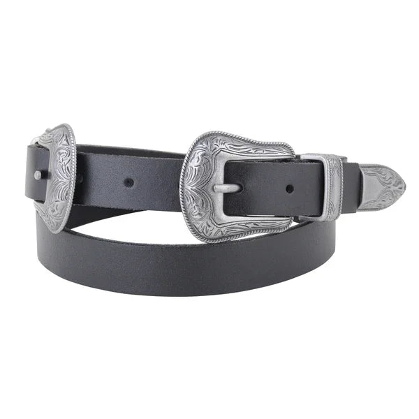 Double Buckle Western Style Leather Belt