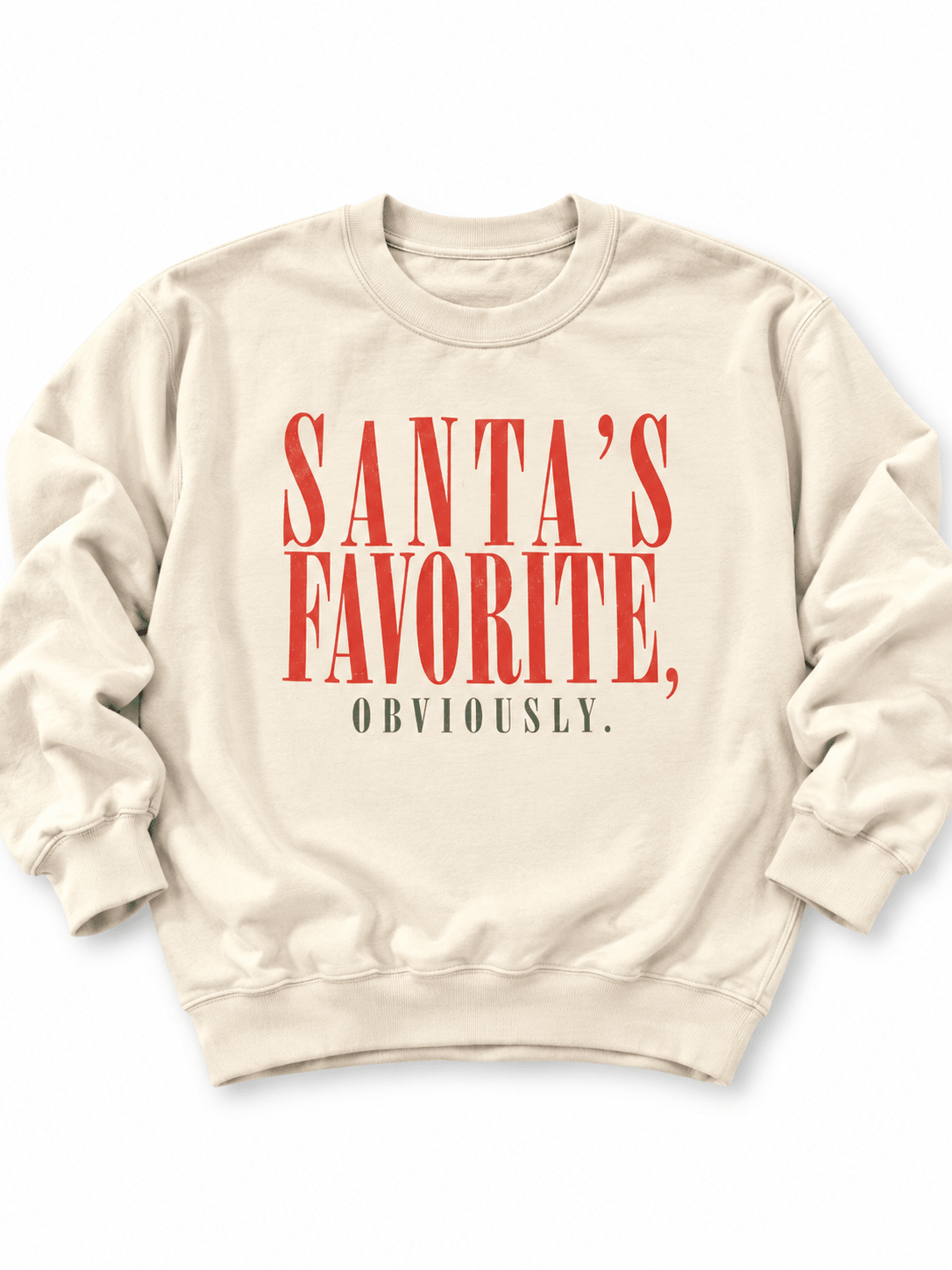 Plus/Reg Long Sleeve "Santa's Favorite, Obviously." Graphic Sweatshirt - Freckled Poppy