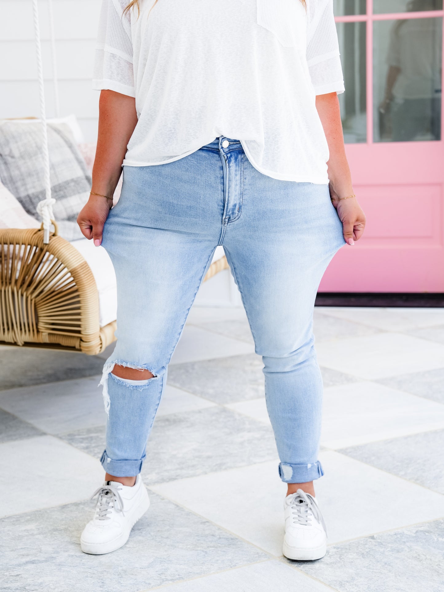 Vervet "Radmore" Mid Rise Slim Crop with Double Cuff