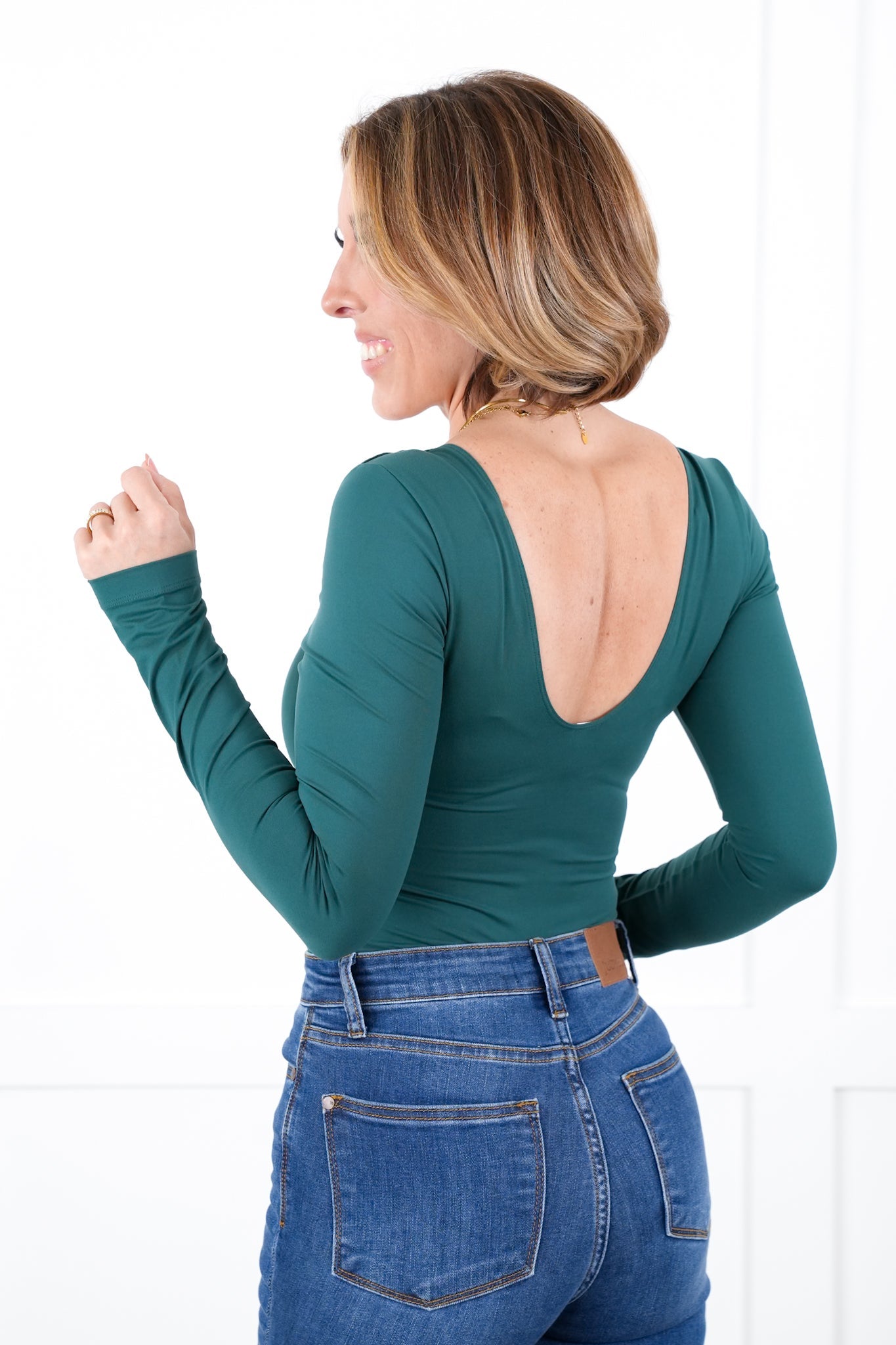Solid Long Sleeve Square Neck Bodysuit (Multiple Colors)