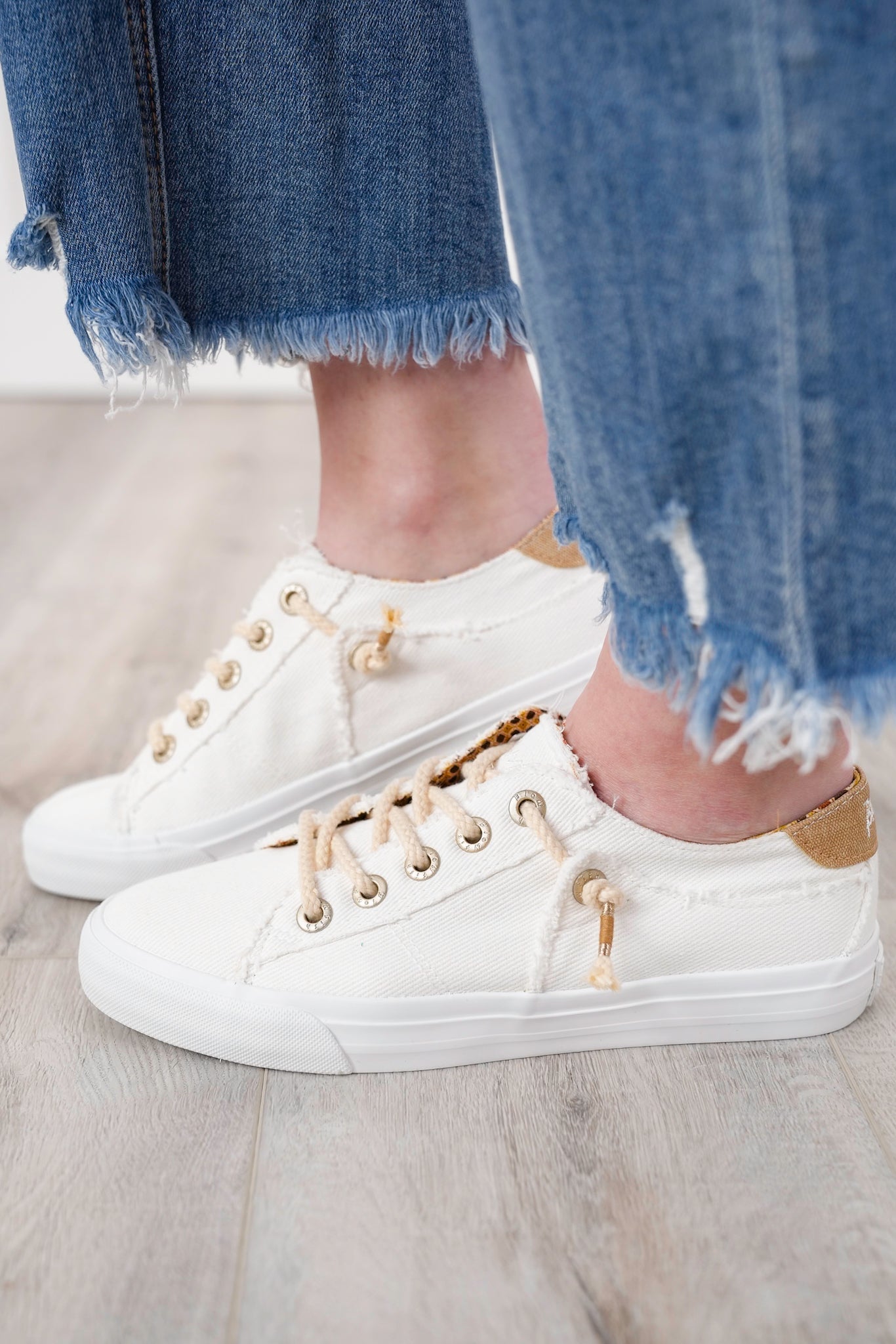 Blowfish Textured Sneaker with Patterned Inner Lining and Braided Laces