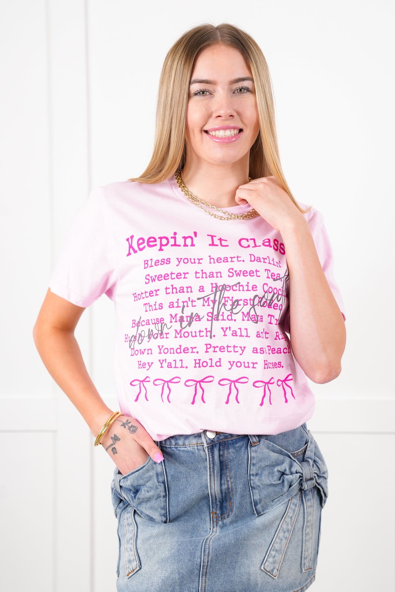 Plus/Reg Short Sleeve " Keepin' It Classy Down In The South" Graphic Tee