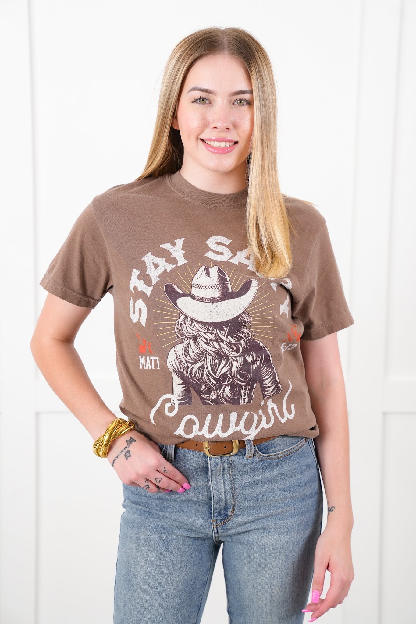 Plus/Reg Short Sleeve "Stay Salty Cowgirl" Graphic Tee