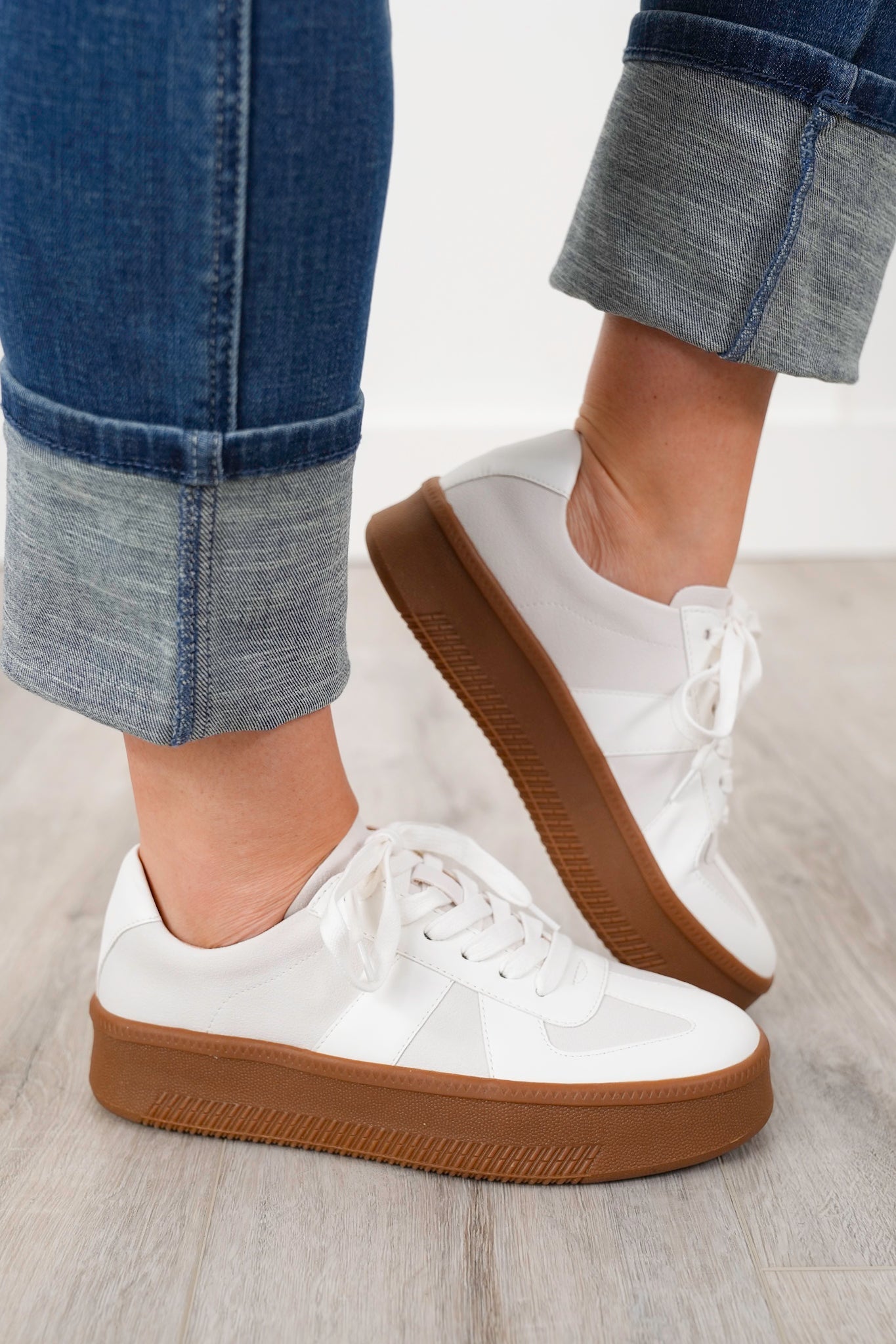 Low Top Sneakers with Textured Platform Sole