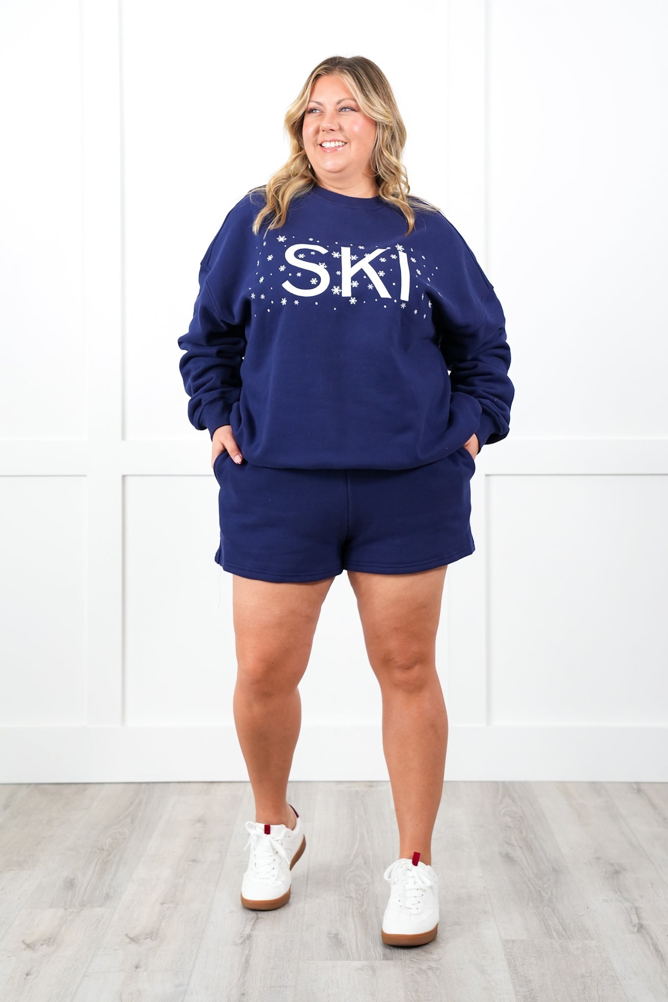 Plus/Reg Solid Elastic Waist Short with Side Pockets