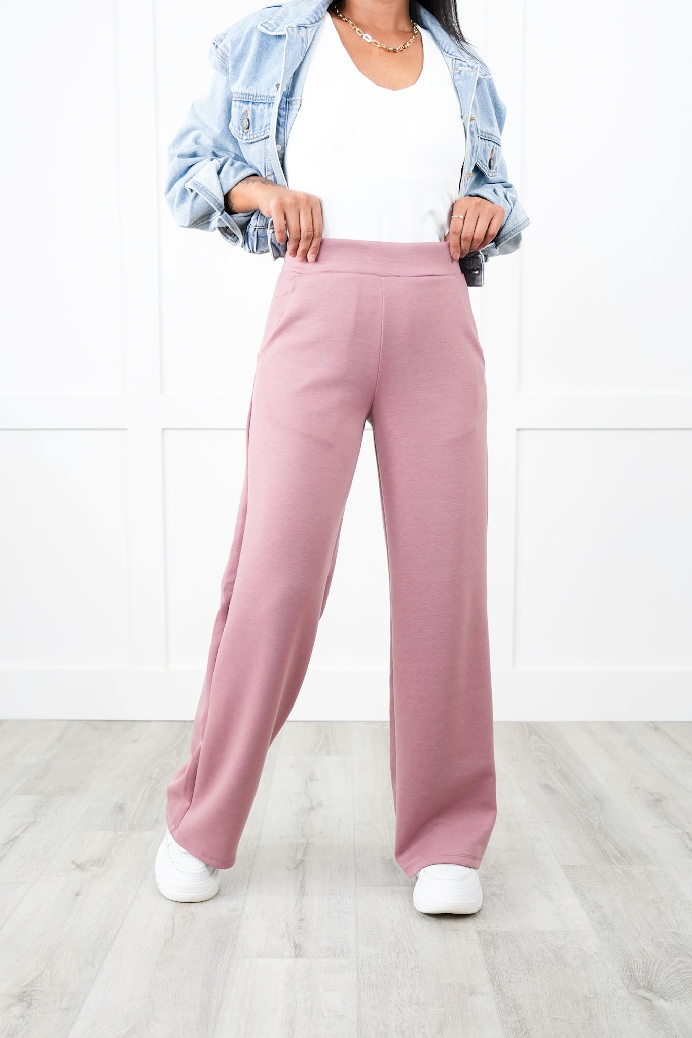 Door Buster!! Plus/Reg Solid Knit Straight Leg Pull On Pants