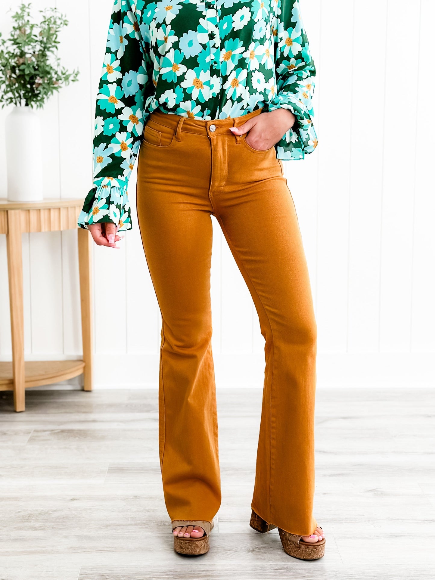 Judy Blue Goldilocks Marigold High Rise Tummy Control Flare Jeans