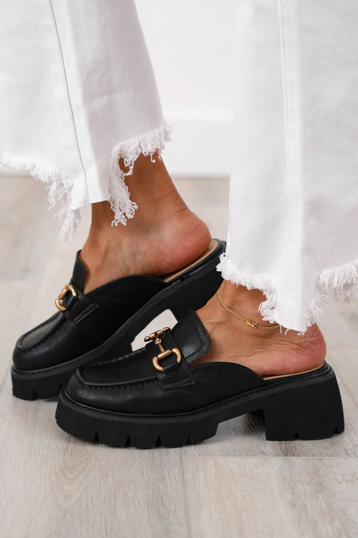 Chunky Slip-On Loafer with Buckle Detail