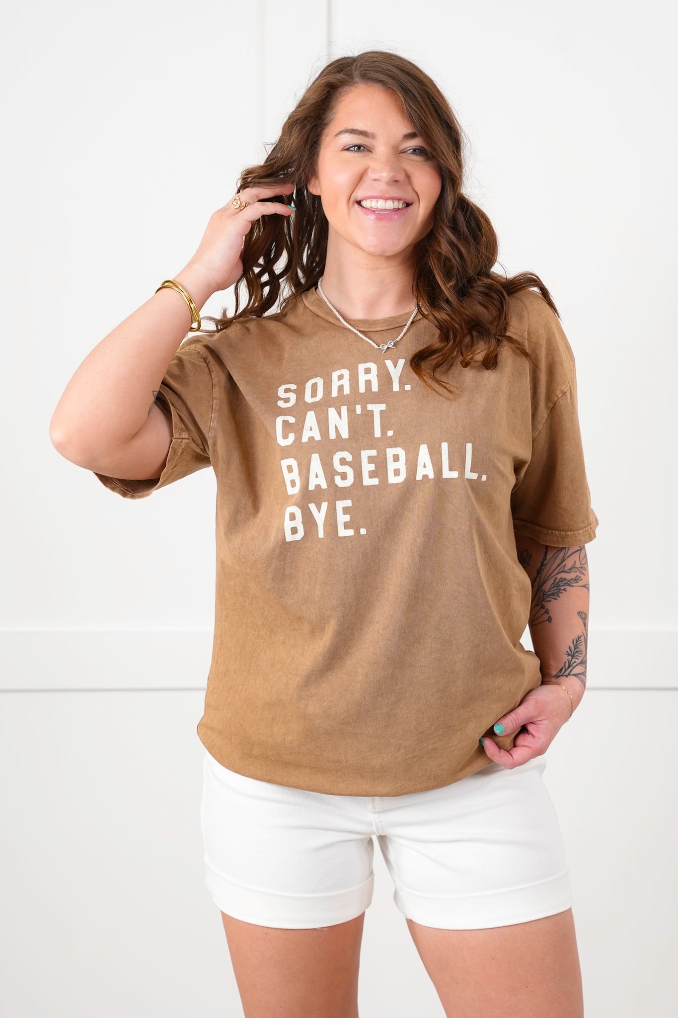 Short Sleeve "Sorry. Can't. Baseball. Bye." Graphic Tee