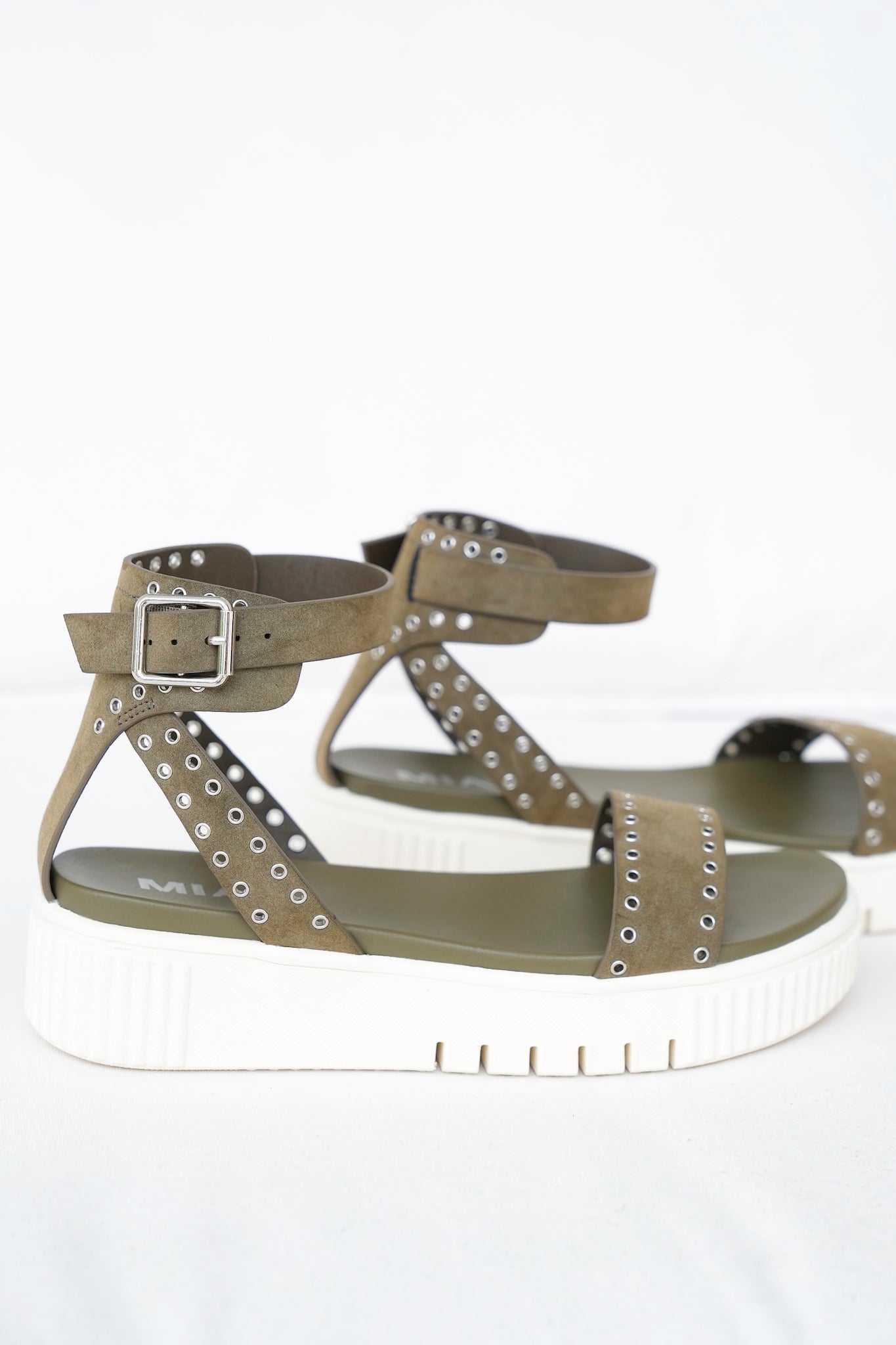 MIA Platform Sandal with Ankle Strap and Studded Detailing