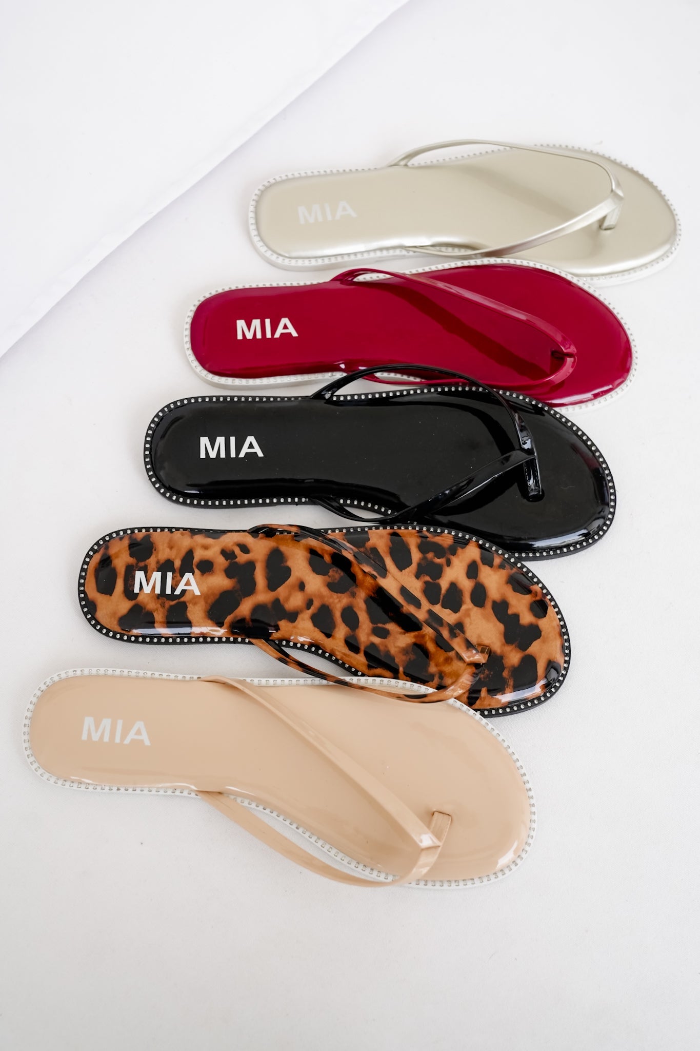 MIA Crystal Paved Design Flip Flops