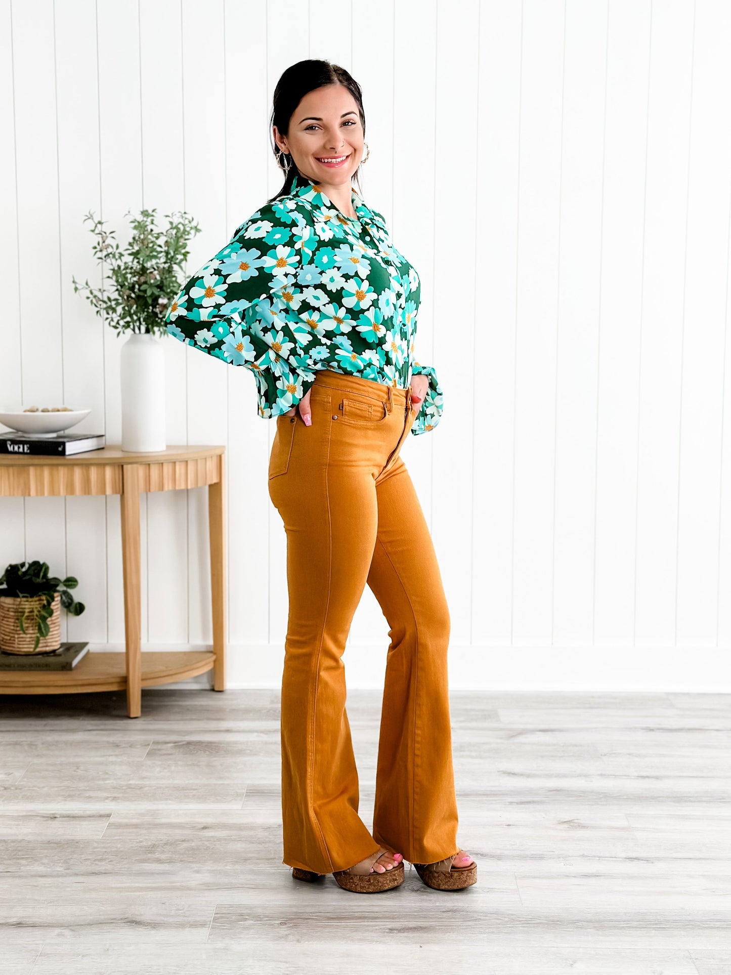 Judy Blue Goldilocks Marigold High Rise Tummy Control Flare Jeans