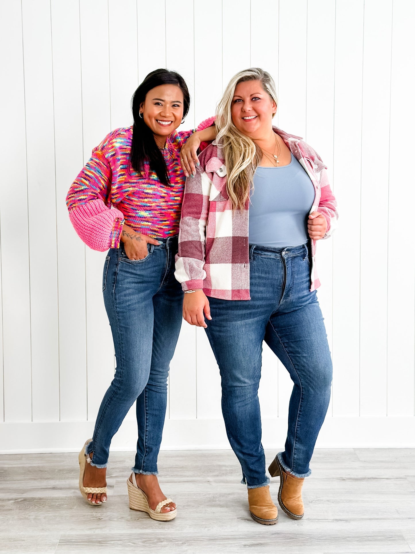 Judy Blue What Dreams are Made Of High Rise Medium Wash Tummy Control Side Slit With Frayed Hem Skinny Jeans