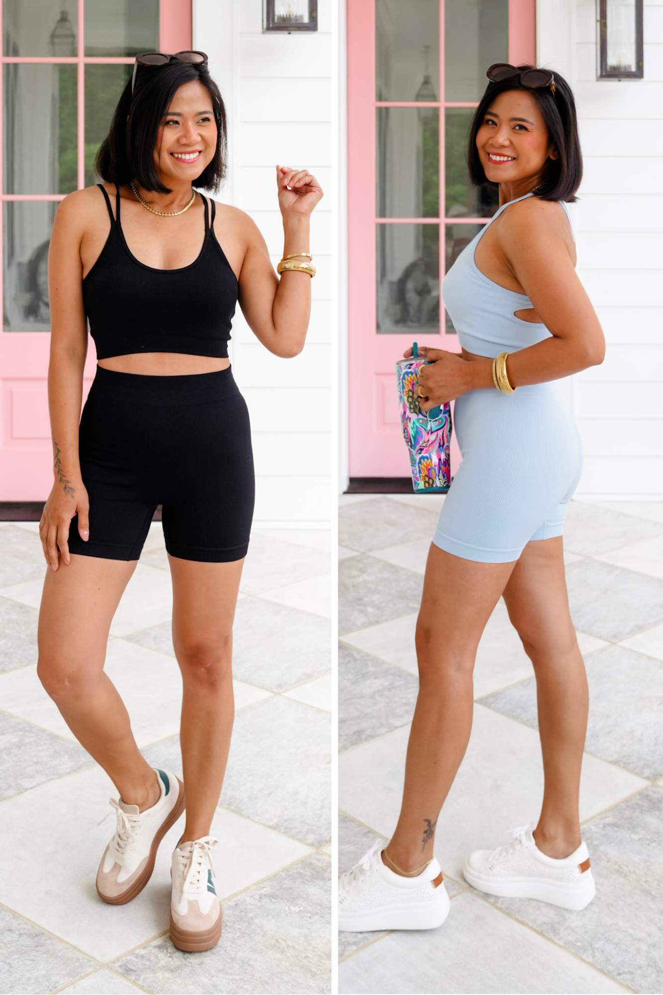 Ribbed Knit Cropped Tank Top and Short Set