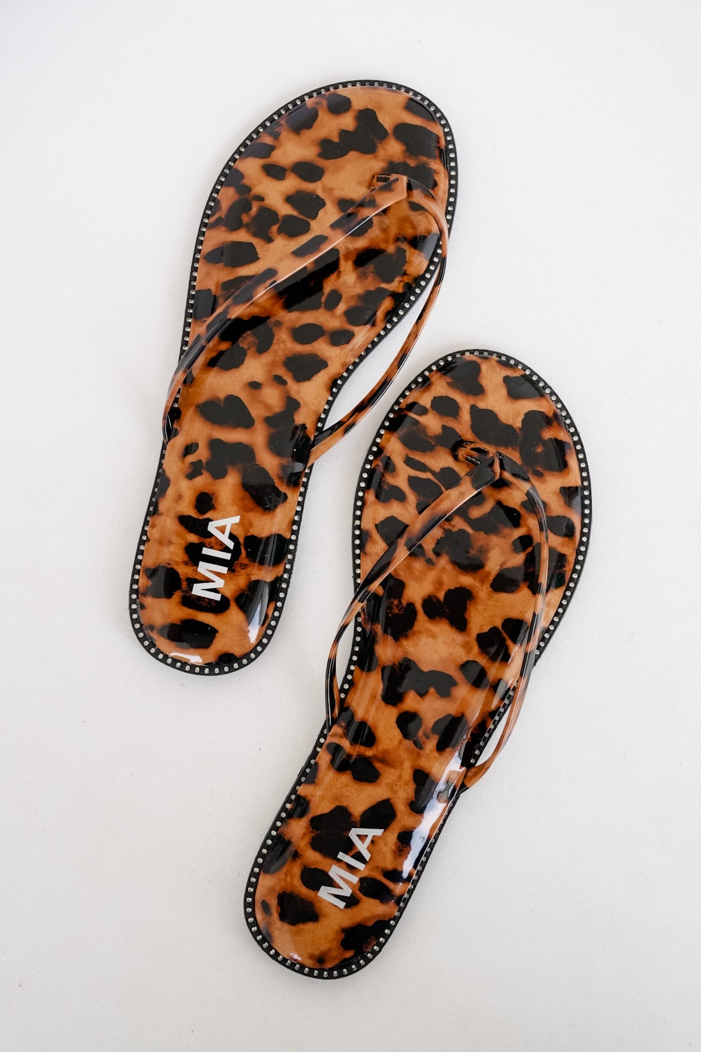 MIA Crystal Paved Design Flip Flops
