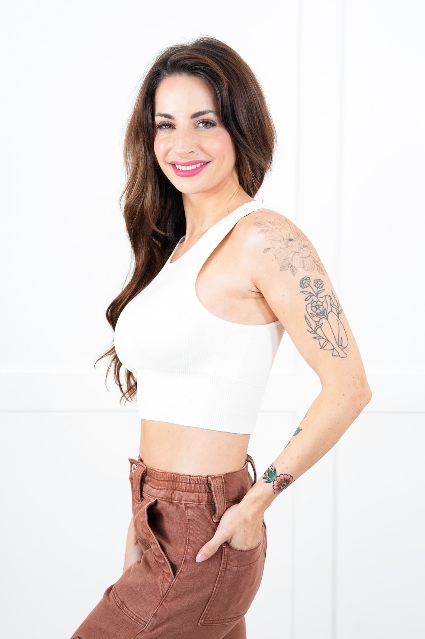 Sleeveless Ribbed Tank Bralette