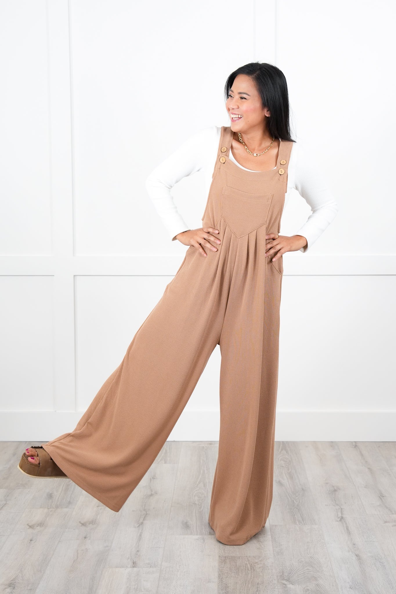 Sleeveless Wide Leg Jumpsuit with Side Pockets (Multiple Colors)