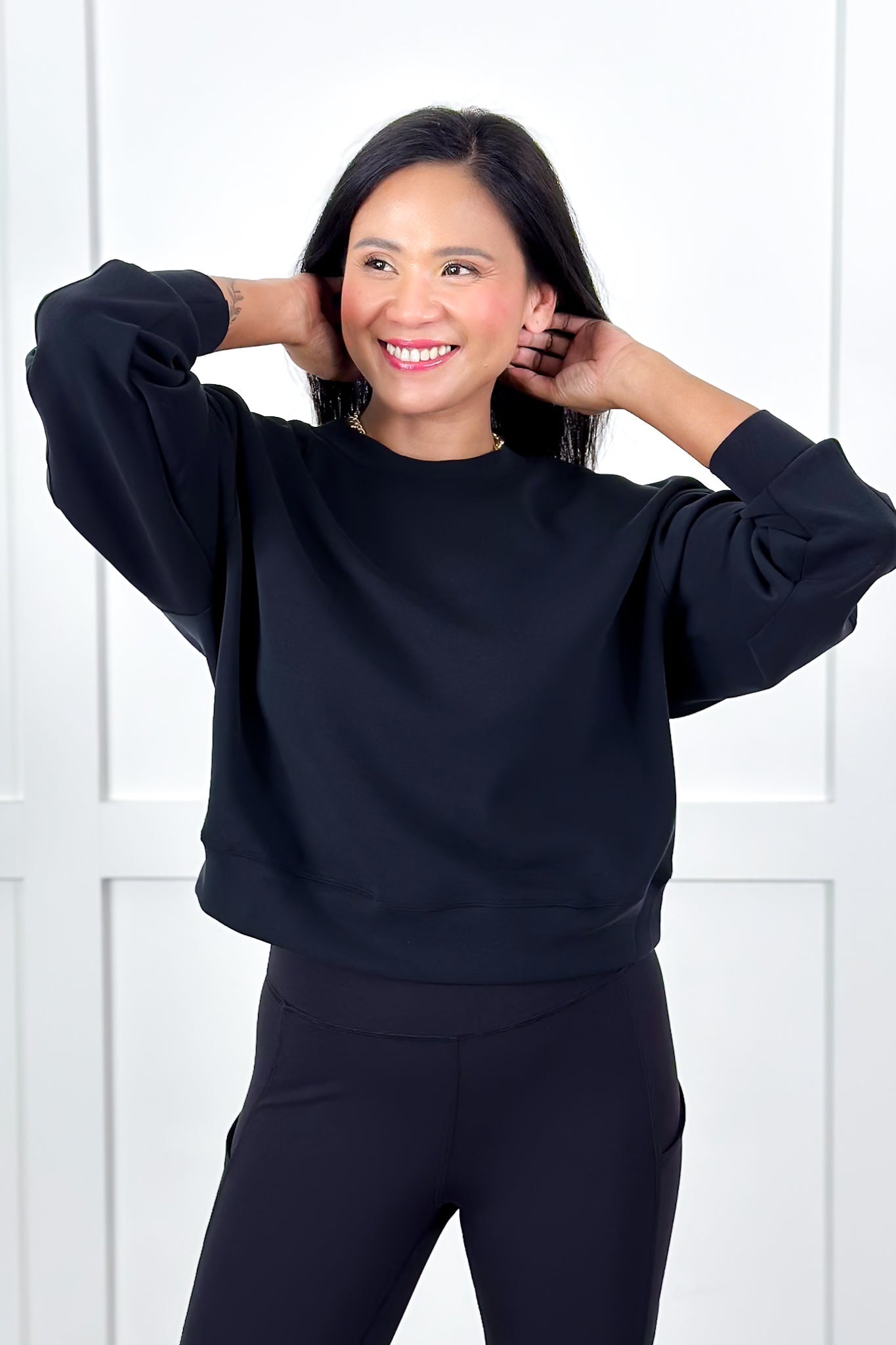 Door Buster! Solid Soft Scuba Long Sleeve Crew Neck Sweatshirt