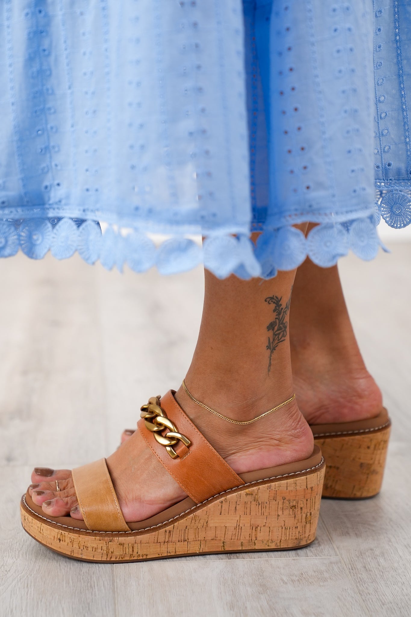 Corky's "Nightcap" Wedged Platform Sandal with Chain Detail