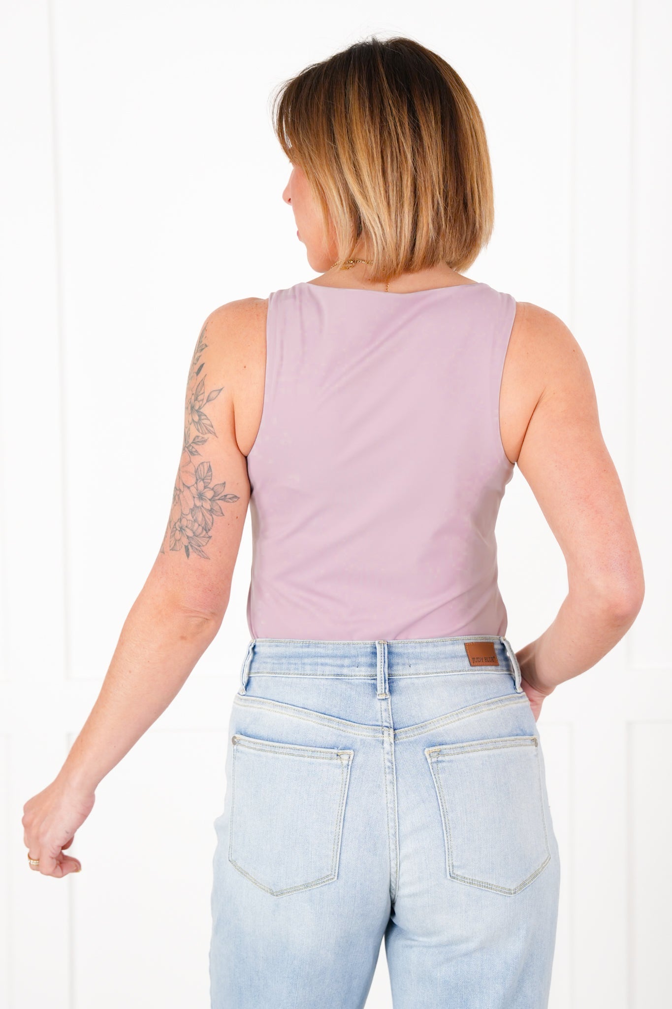 Solid Sleeveless Square Neck Thong Bodysuit (Multiple Colors)