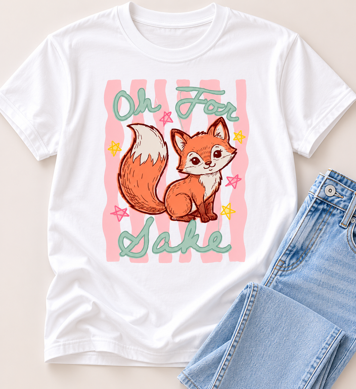 Plus/Reg Short Sleeve "Oh for Fox Sake" Graphic Tee