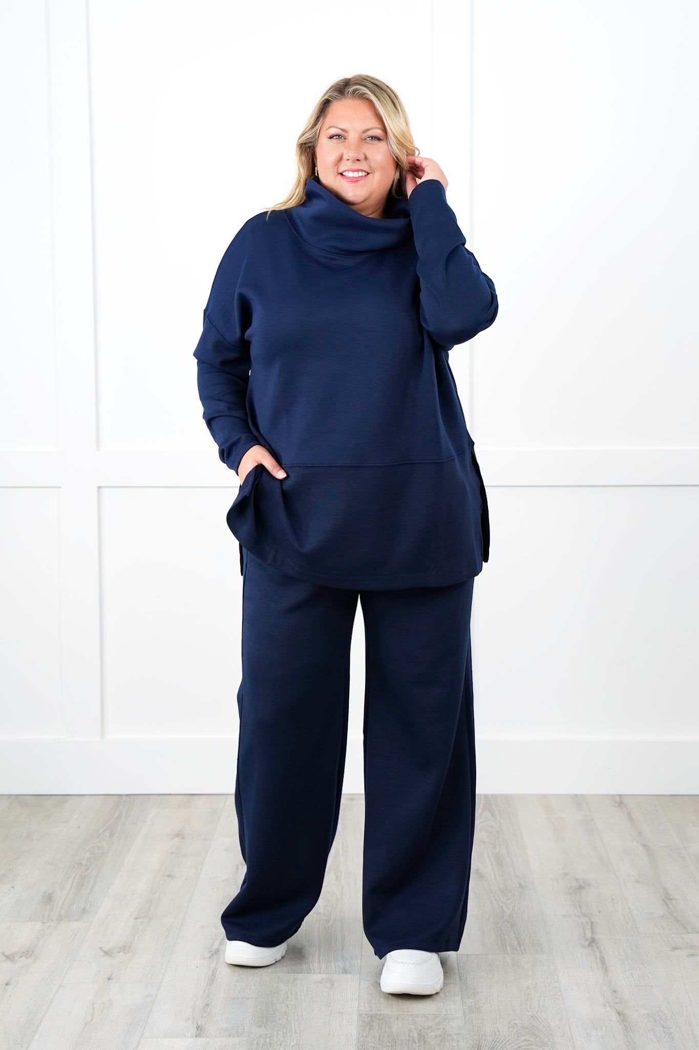 Door Buster!! Plus/Reg Solid Knit Straight Leg Pull On Pants