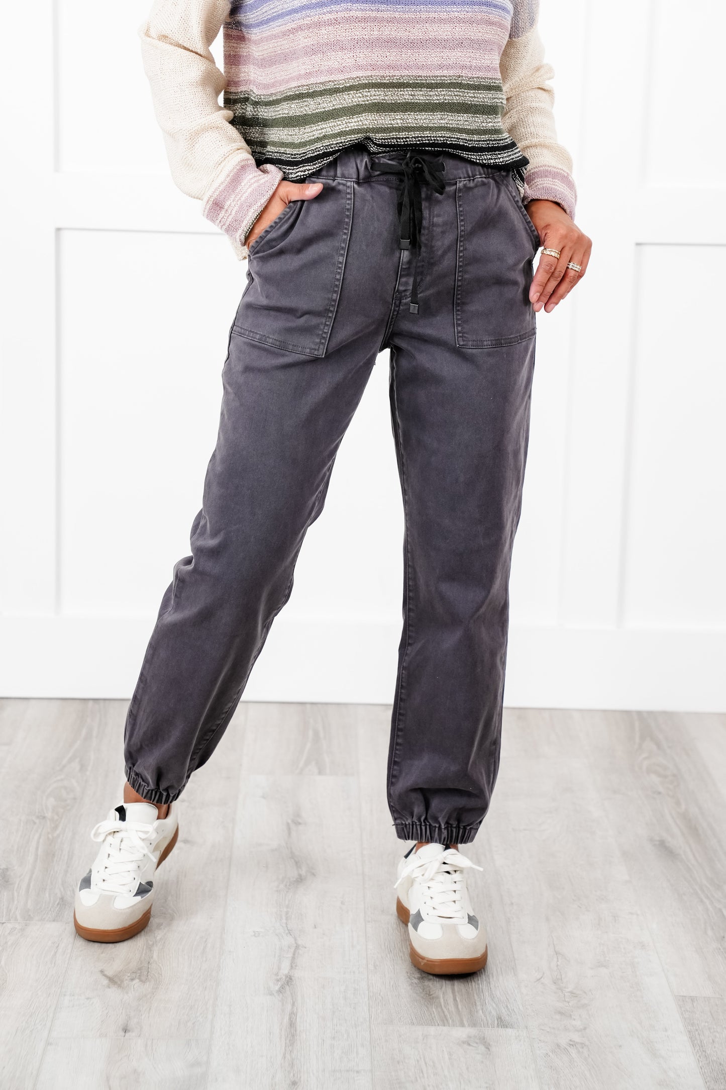 Mica High Rise Grey Cropped Joggers
