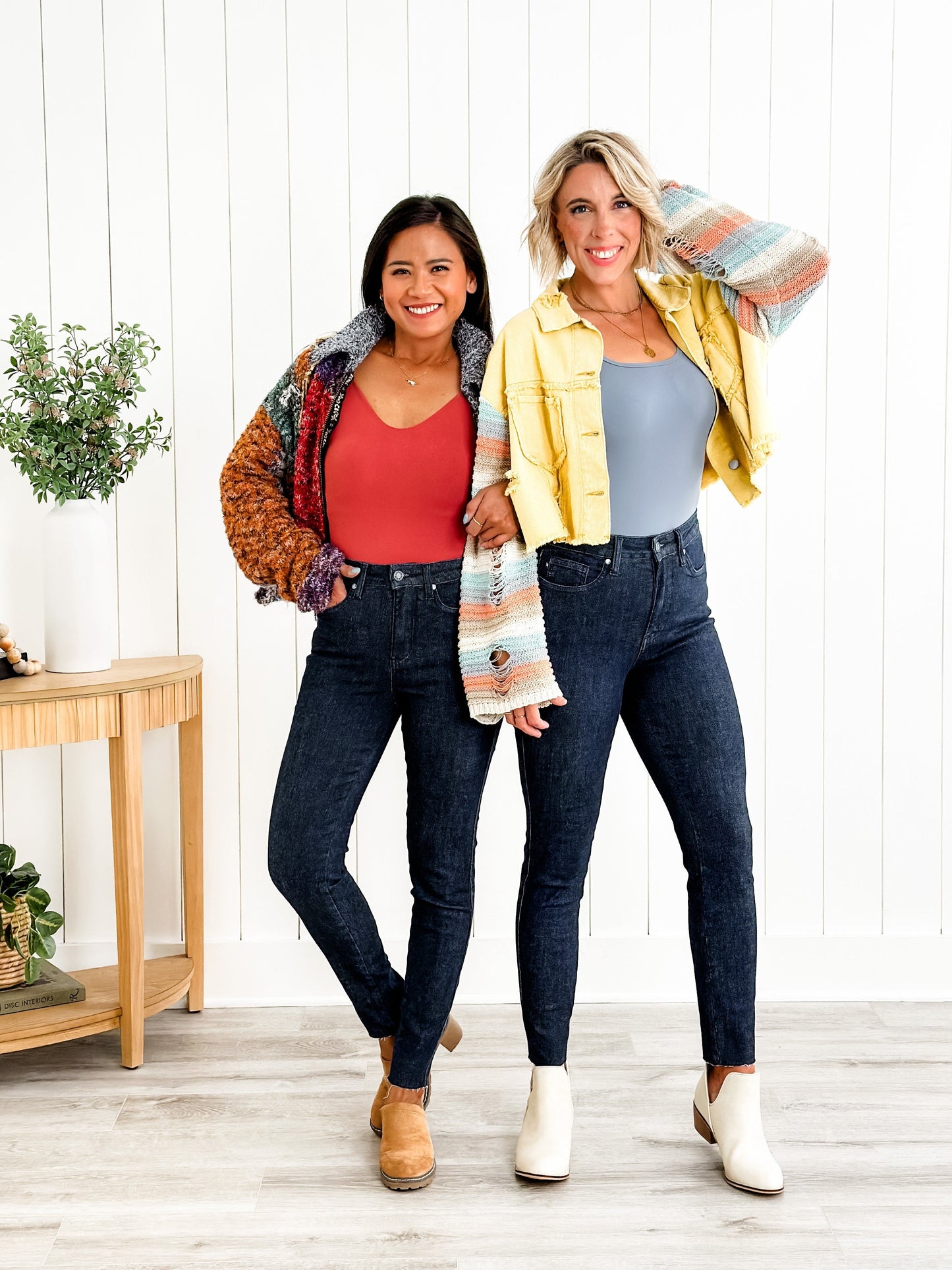 Judy Blue Starry Night High Rise Dark Wash Tummy Control Top Raw Hem Jeans