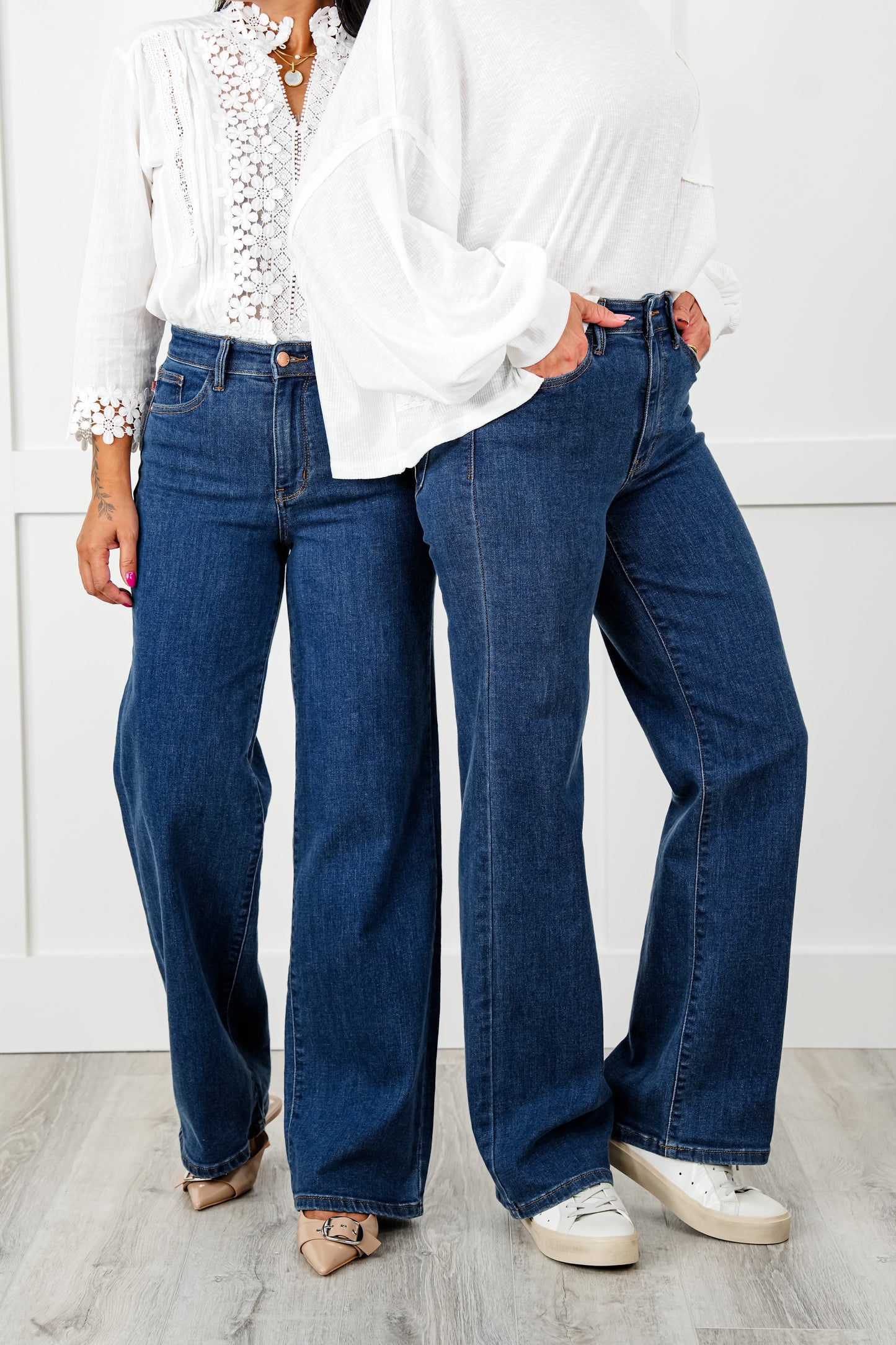 Judy Blue High Rise Medium Wash Vintage Wide Leg Jeans