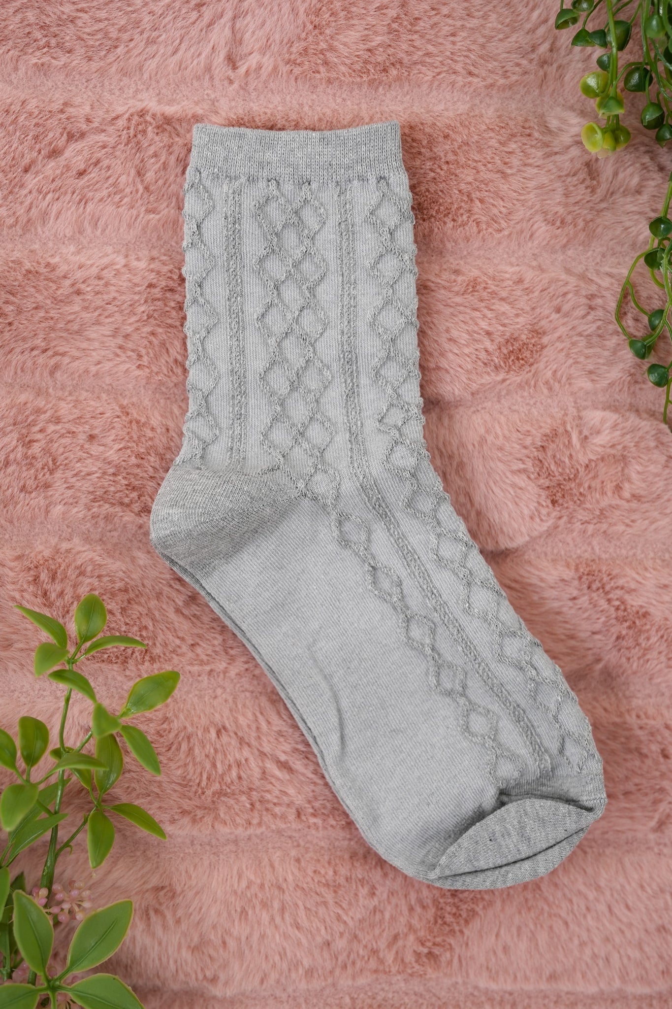 Solid Color Argyle Crew Socks