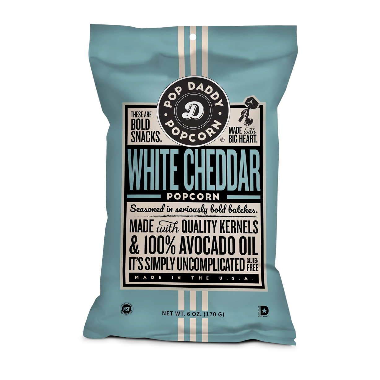 Pop Daddy – Real White Cheddar Flavored Popcorn 6.0oz *Final Sale*