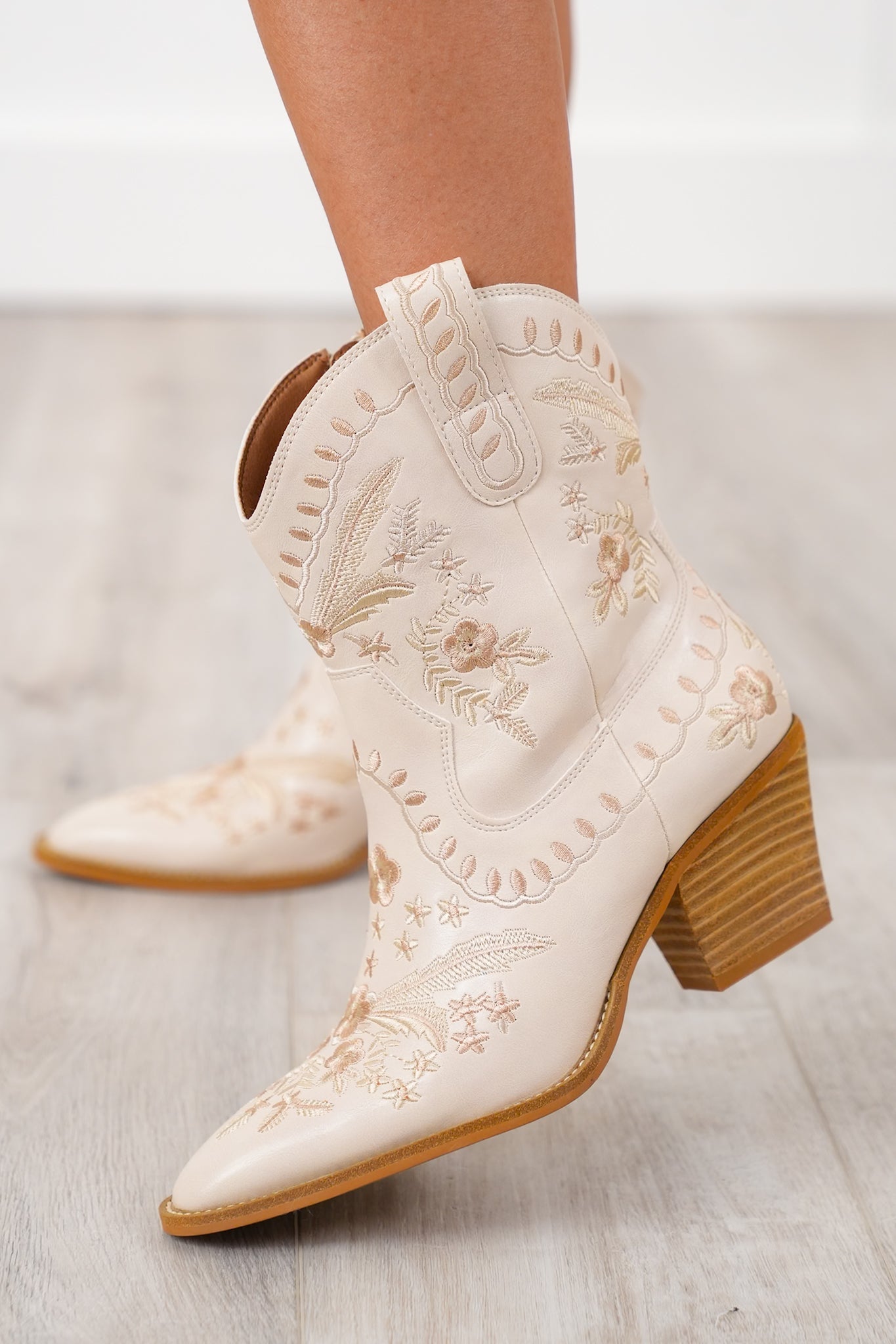 Corky's "Lets Go Girl" Embroidered Western Ankle Boot with Pointed Toe