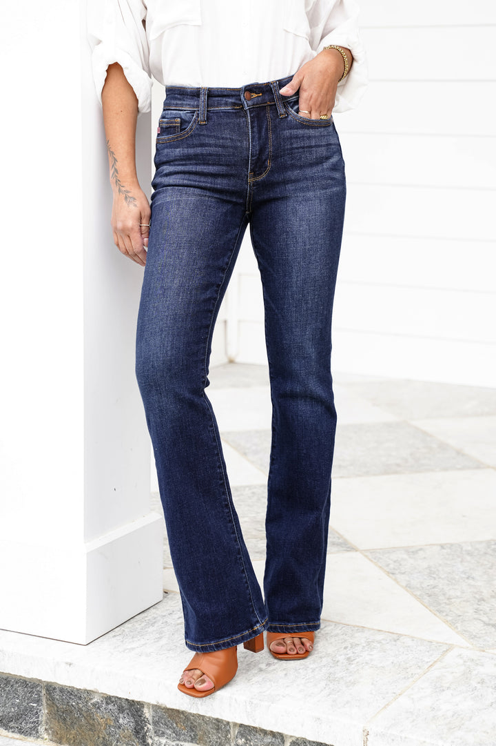Restock! Judy Blue Mid Rise Dark Wash Bootcut Jeans