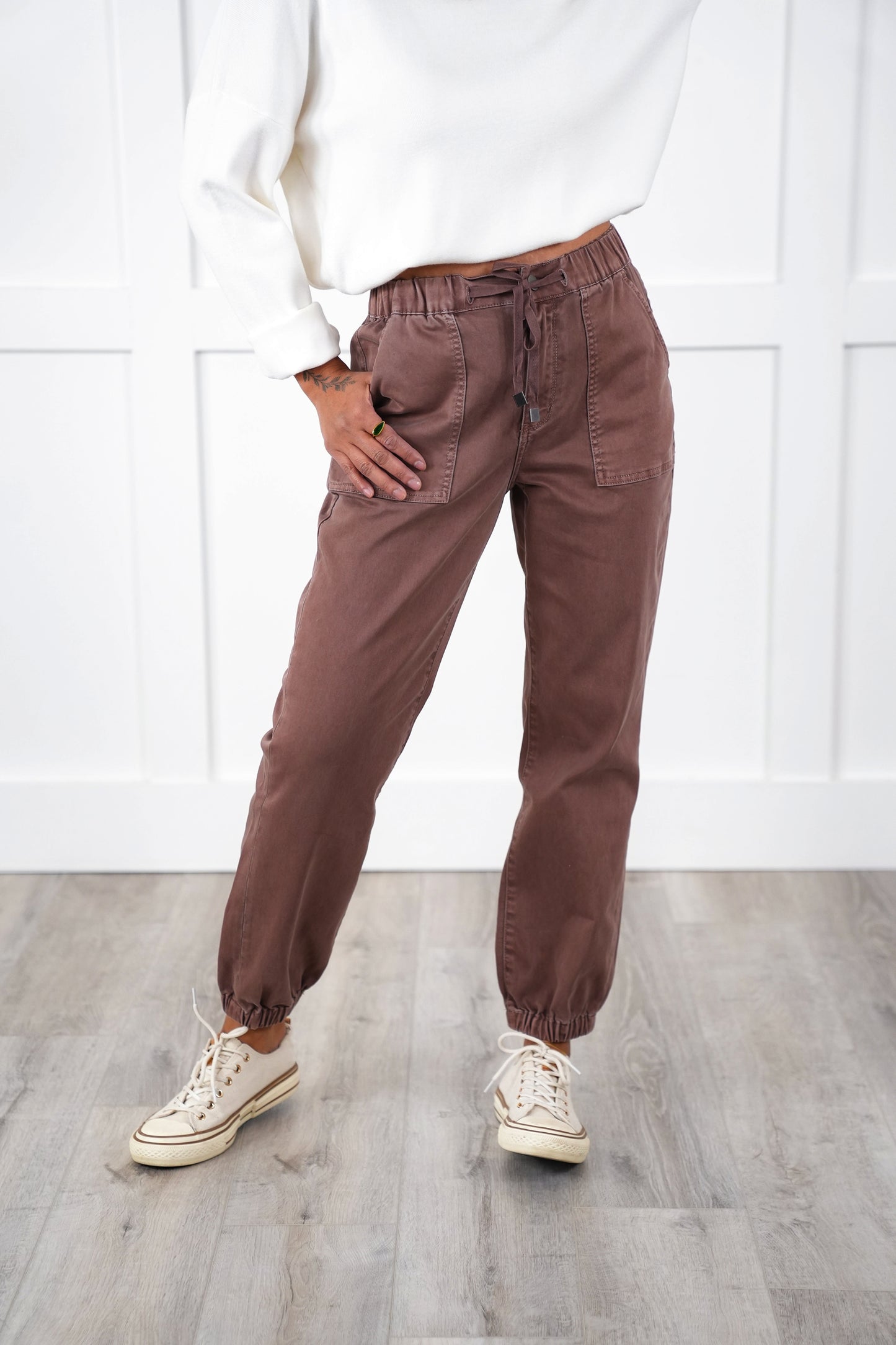 Mica High Rise Brown Cropped Jogger