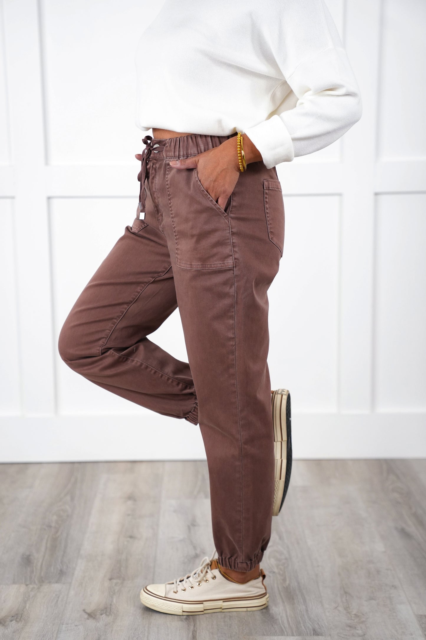 Mica High Rise Brown Cropped Jogger