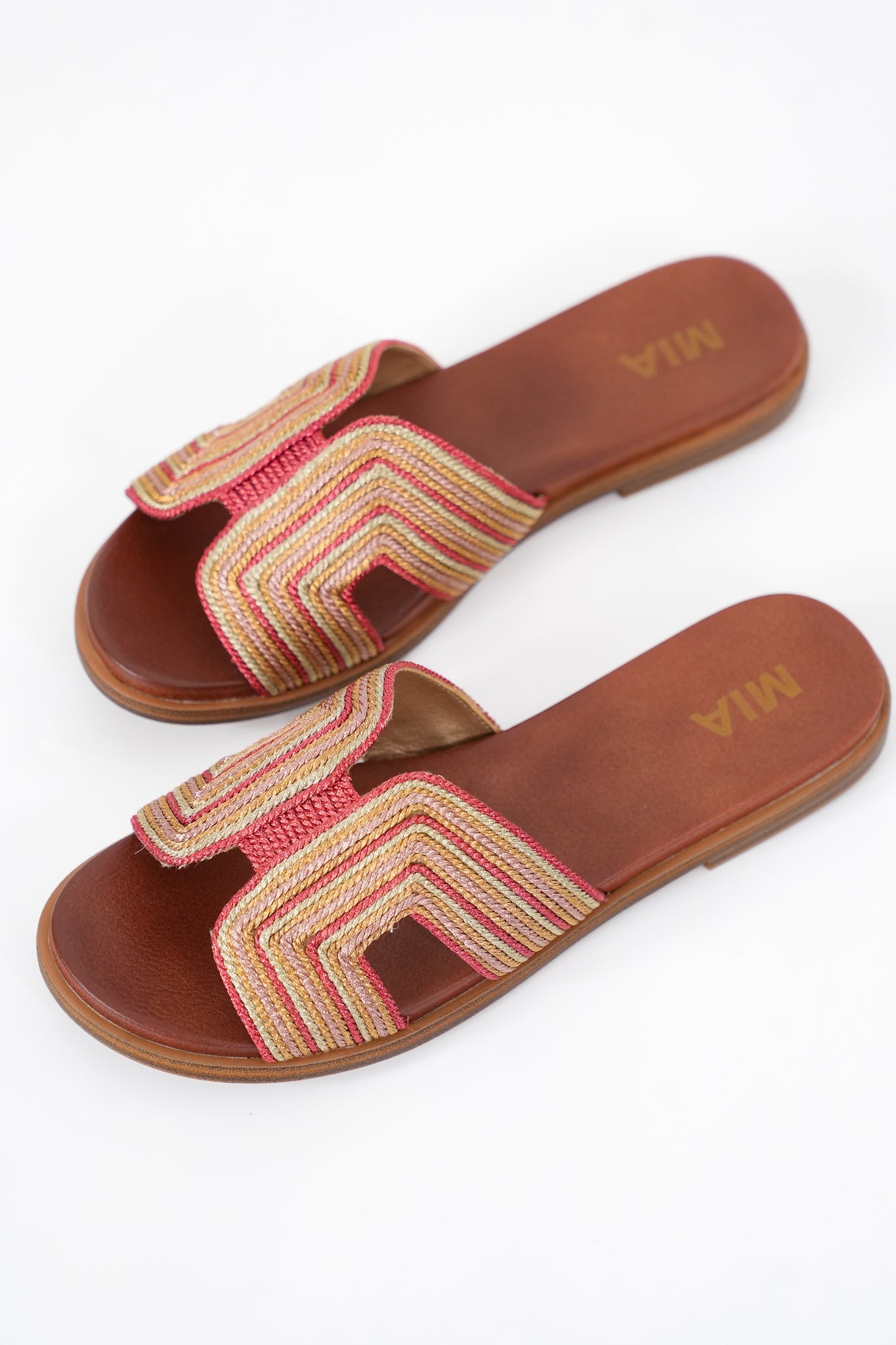 MIA Embroidered Slip On Sandal