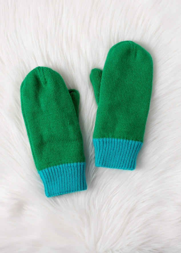 Two-Color Knit Mittens