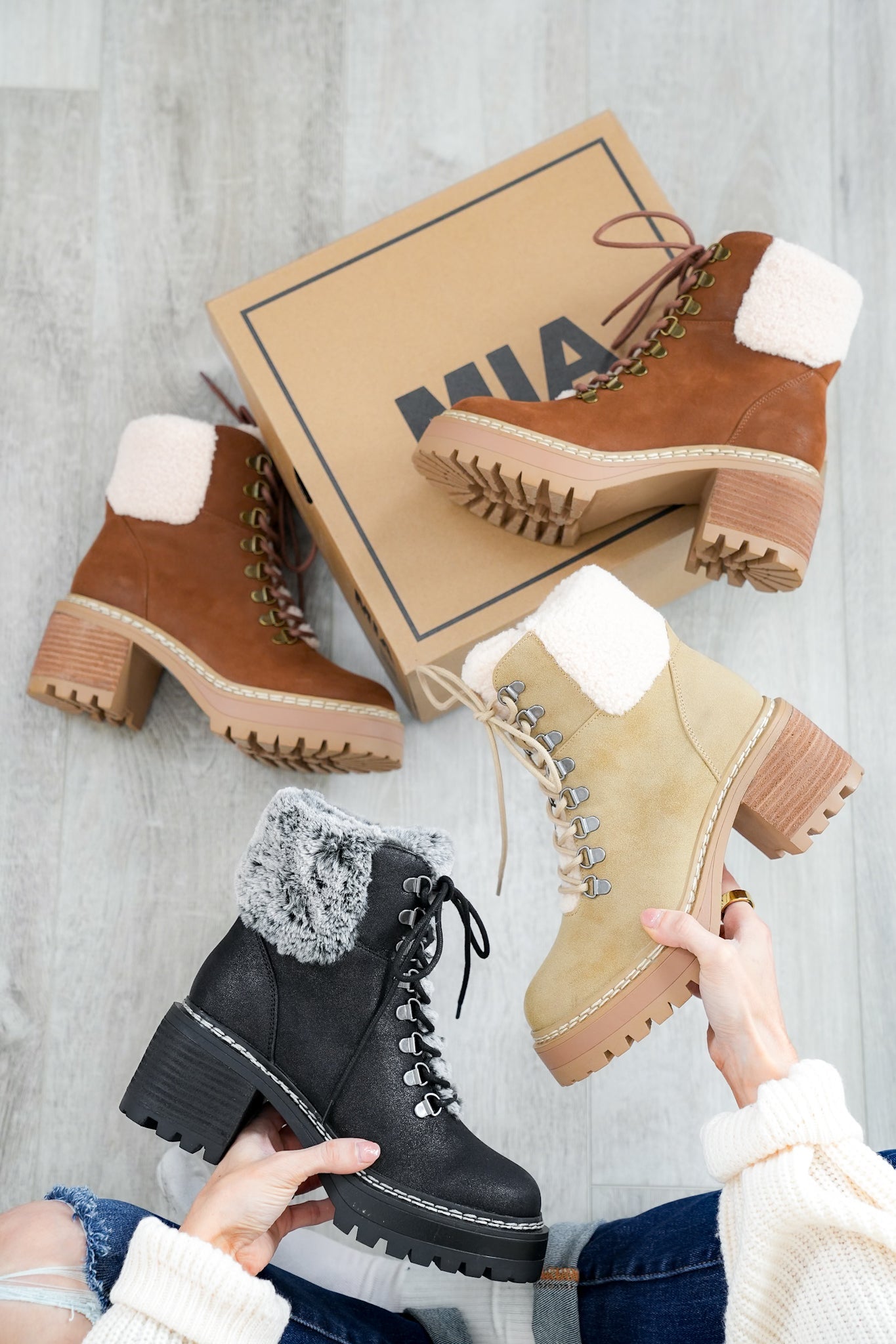 MIA Ankle Boots with Cozy Vegan Fur Lining