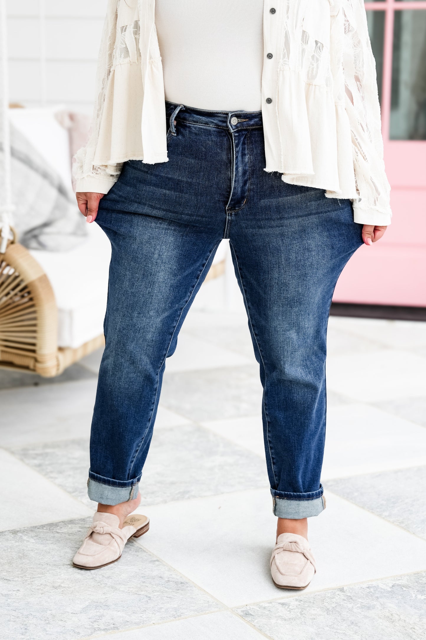 Judy Blue Jolene High Rise Dark Wash Tummy Control Slim Jeans