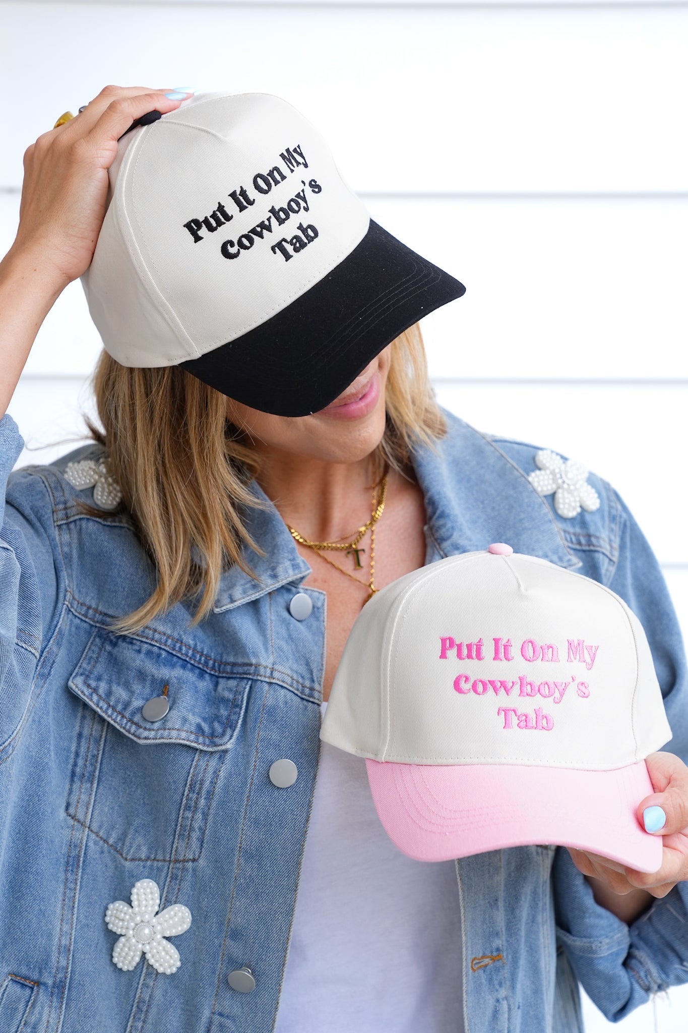 "Put it On My Cowboy's Tab" Embroidered Baseball Cap