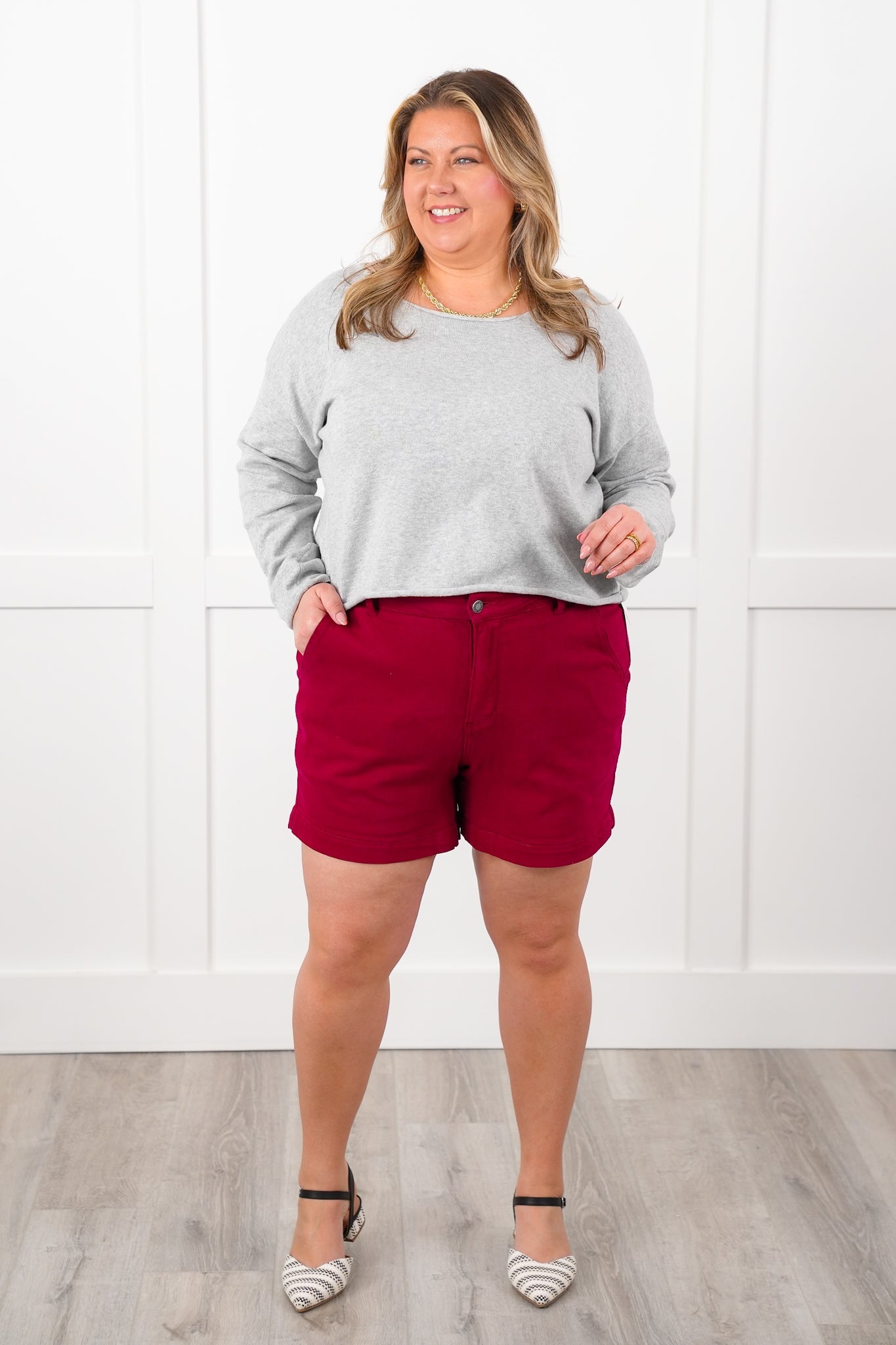 Knit Long Sleeve Boat Neck Pullover Top