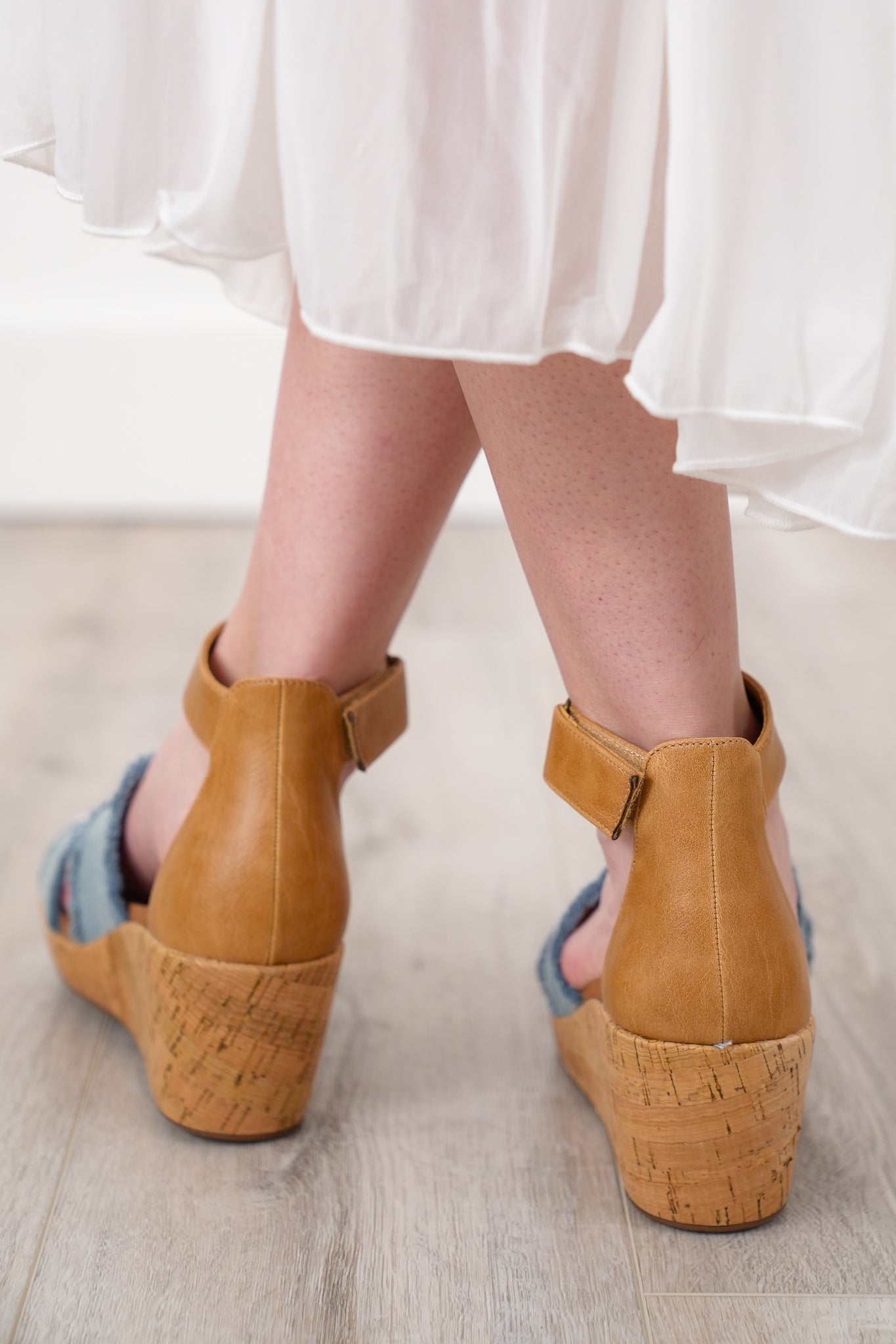 Corky's "Rom Com" Cork Wedge Sandal with Velcro Ankle Strap