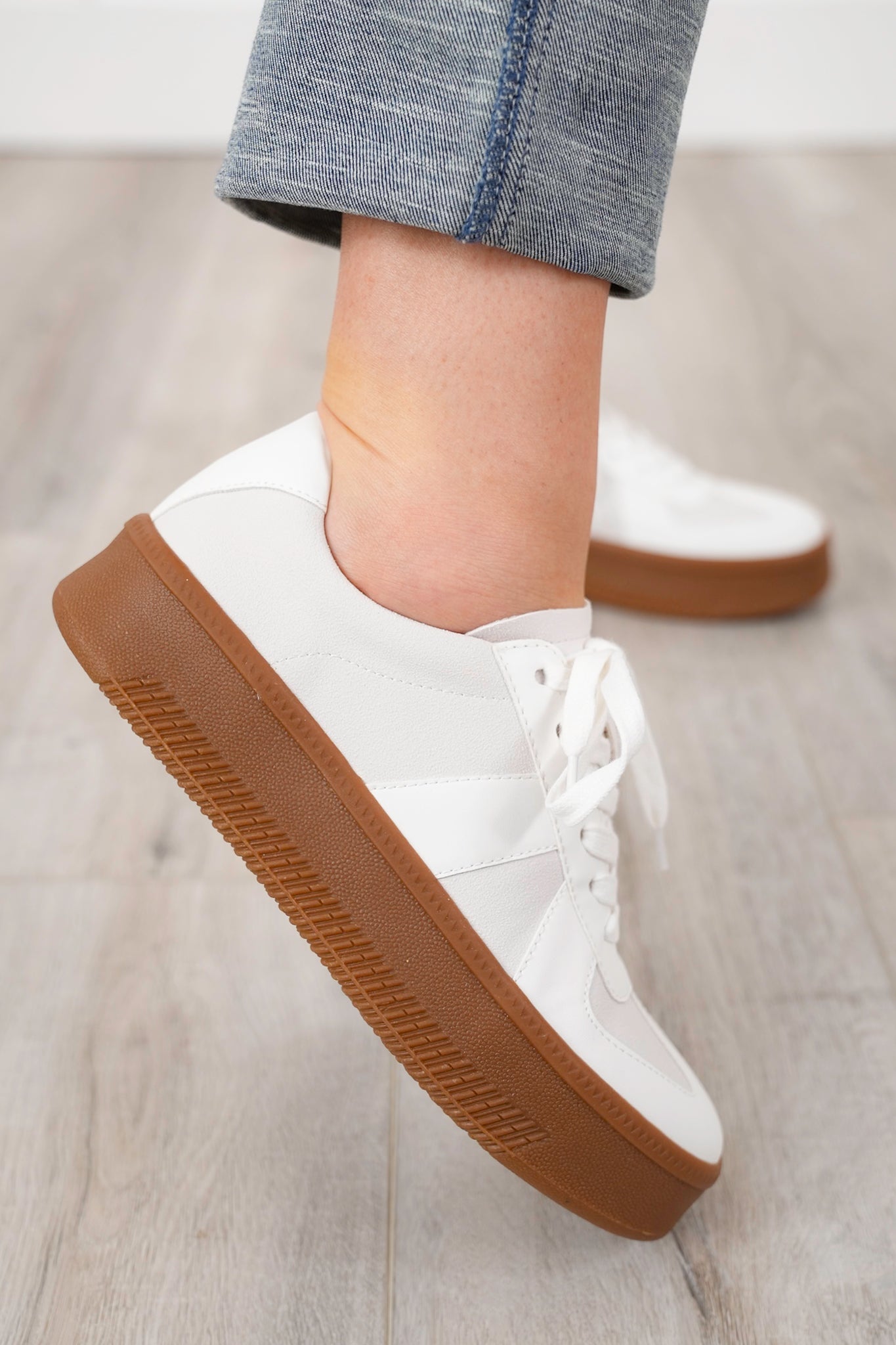 Low Top Sneakers with Textured Platform Sole